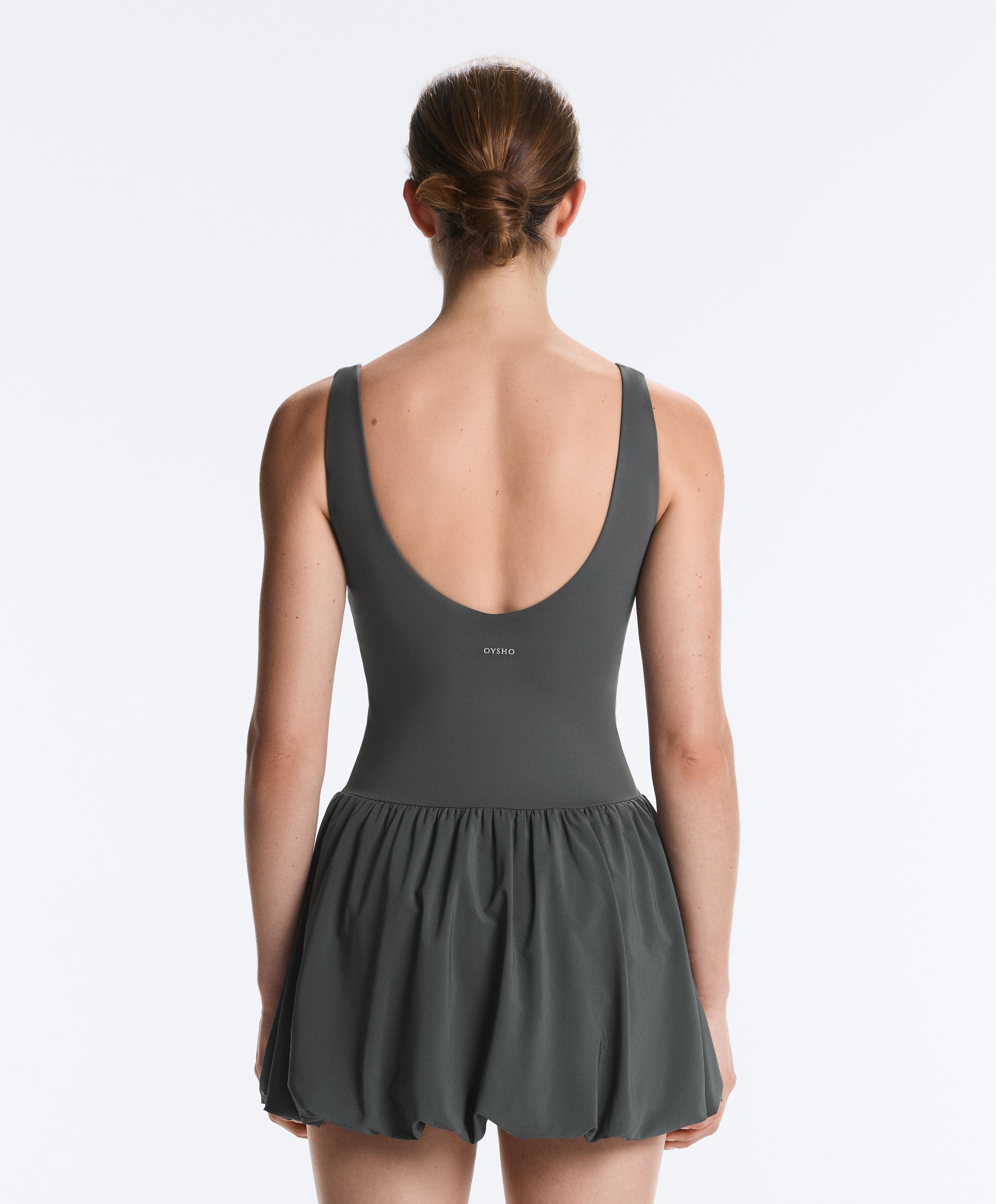 Comfortlux short balloon dress — STEEL GREY