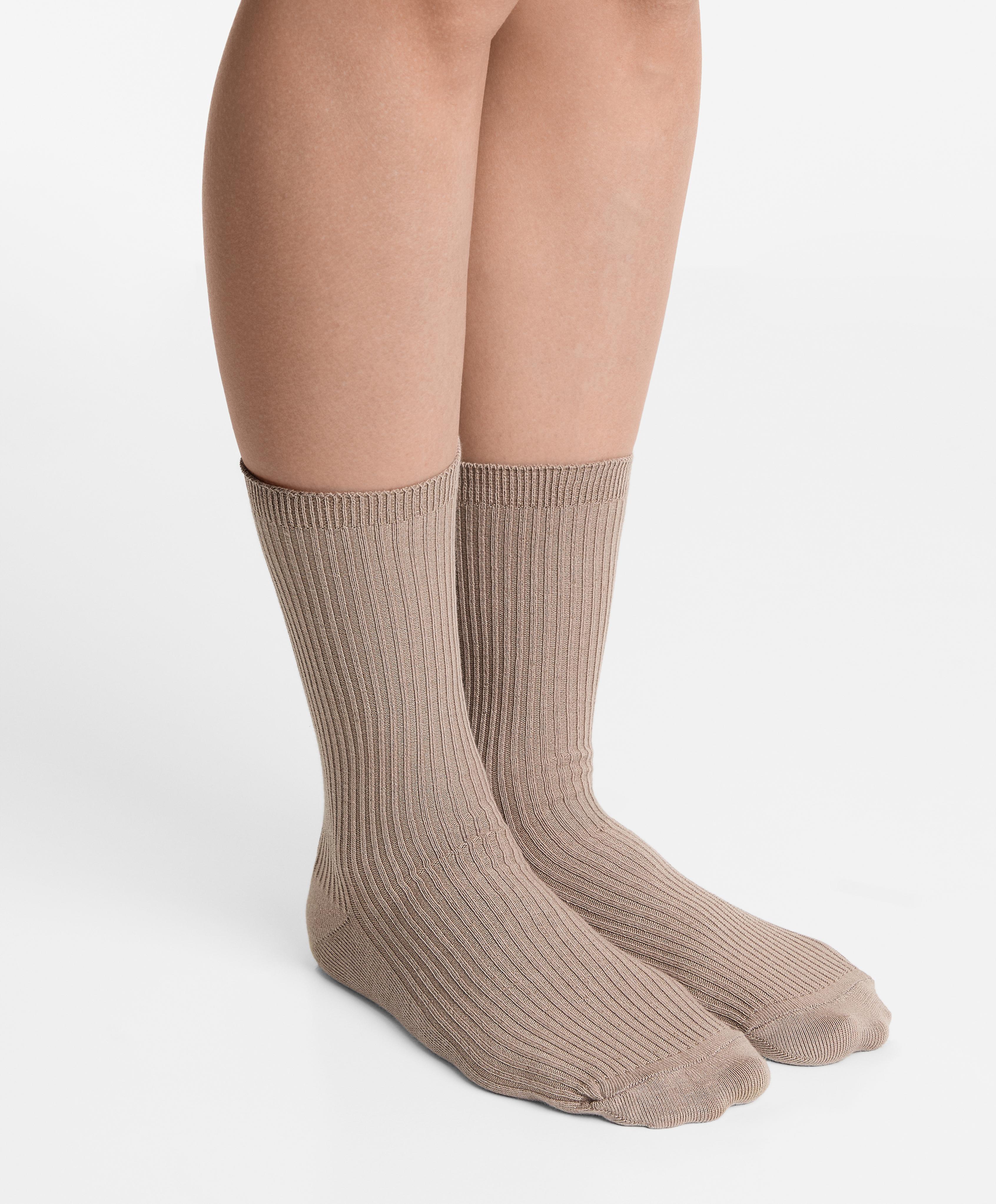 5 pairs of classic socks with cotton — SAND MELANGE