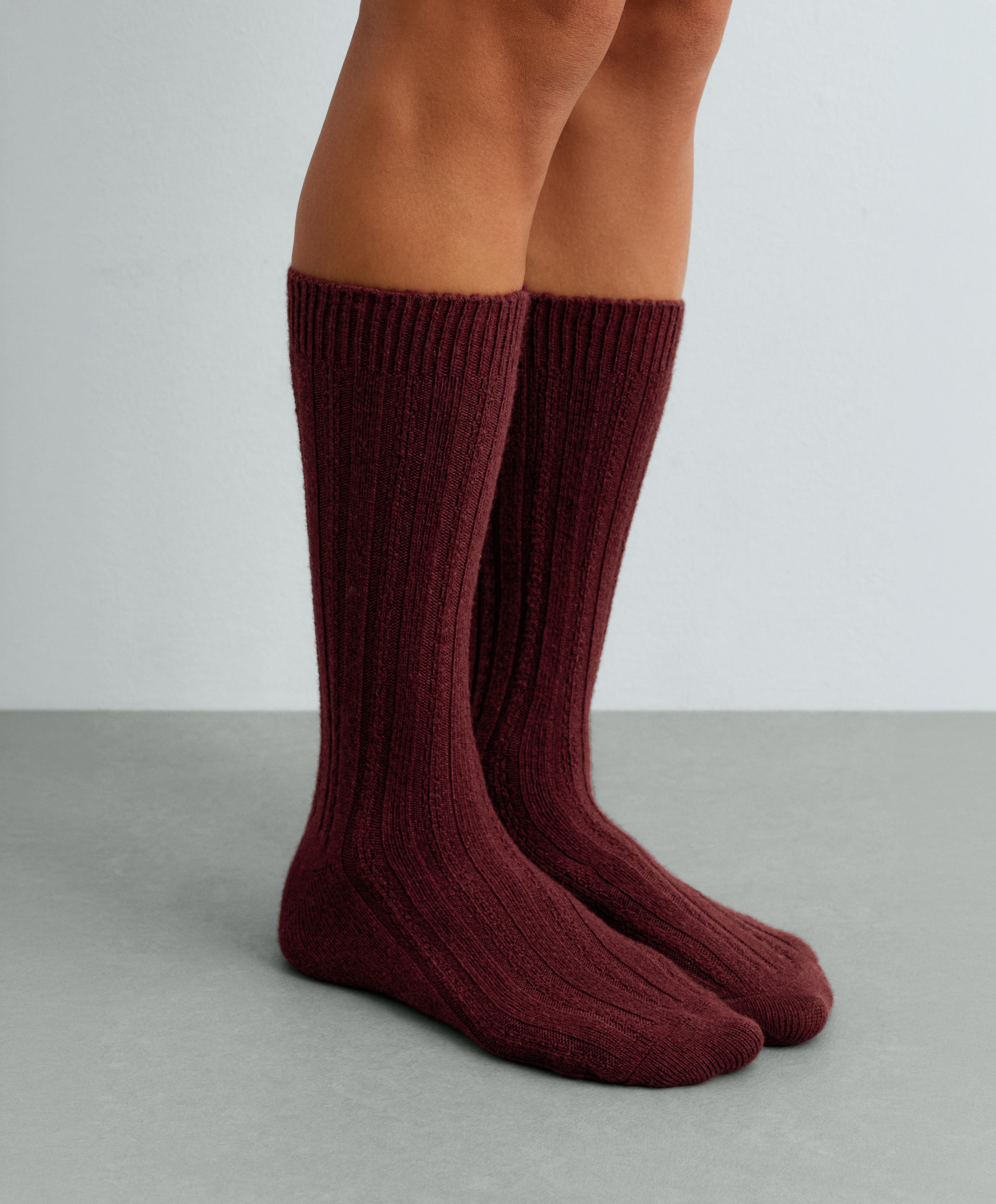 Classic socks in 25% cashmere 11% wool — PLUM
