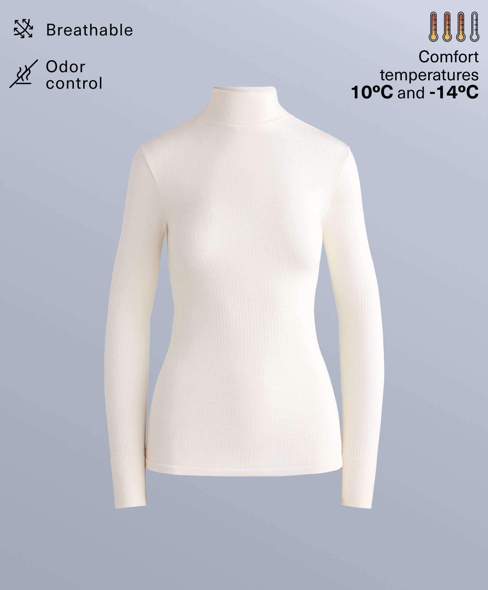 Seamless merino wool base layer T-shirt — PALE ECRU
