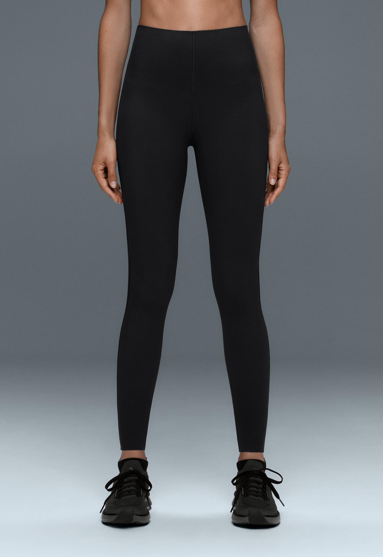 High-waisted Extra Compressive core control ankle-length leggings — BLACK
