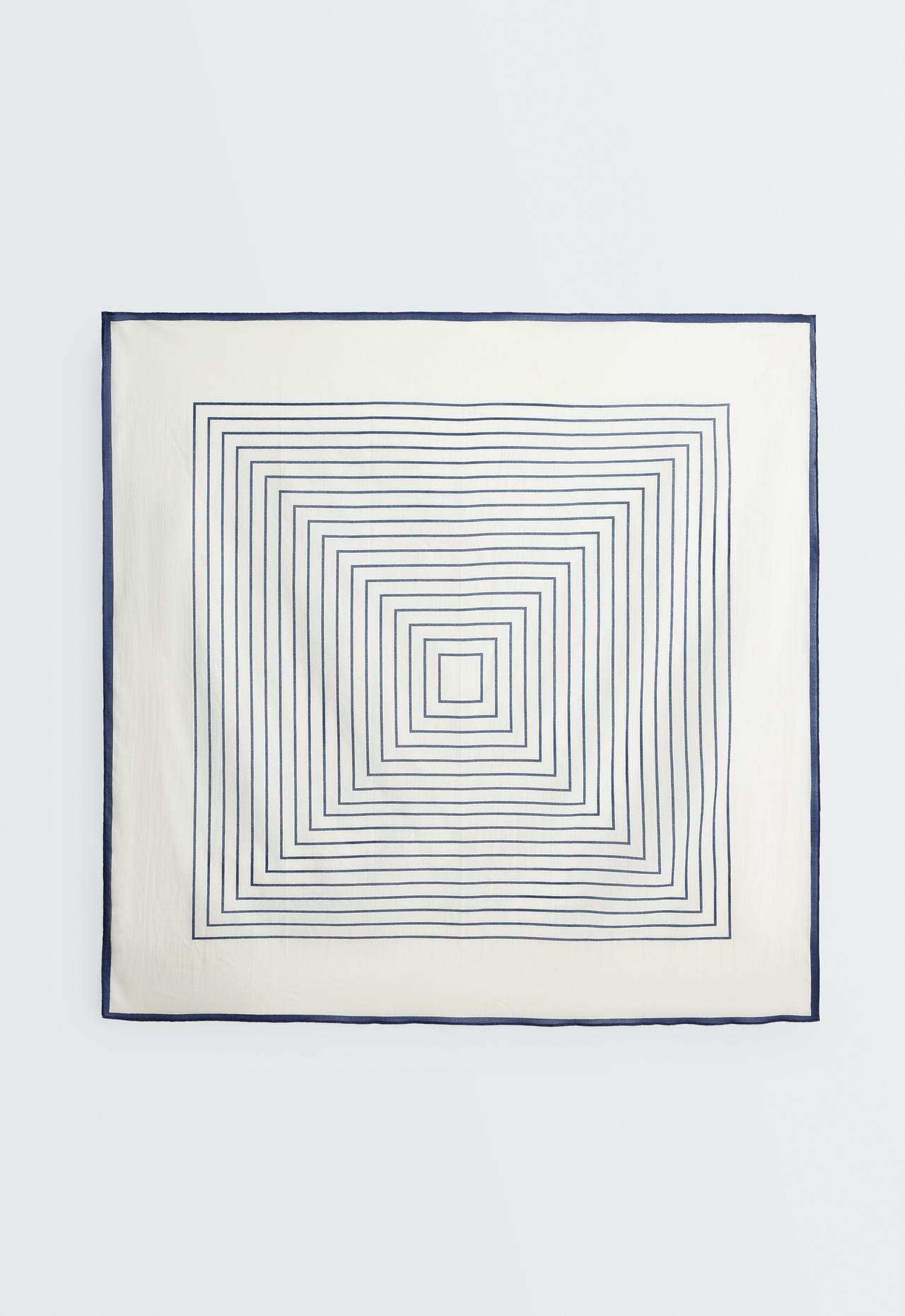 100% cotton stripe scarf — NAVY BLUE