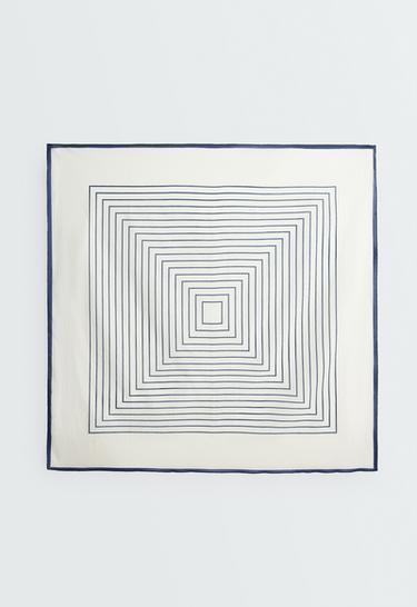 100% cotton stripe scarf — NAVY BLUE 1