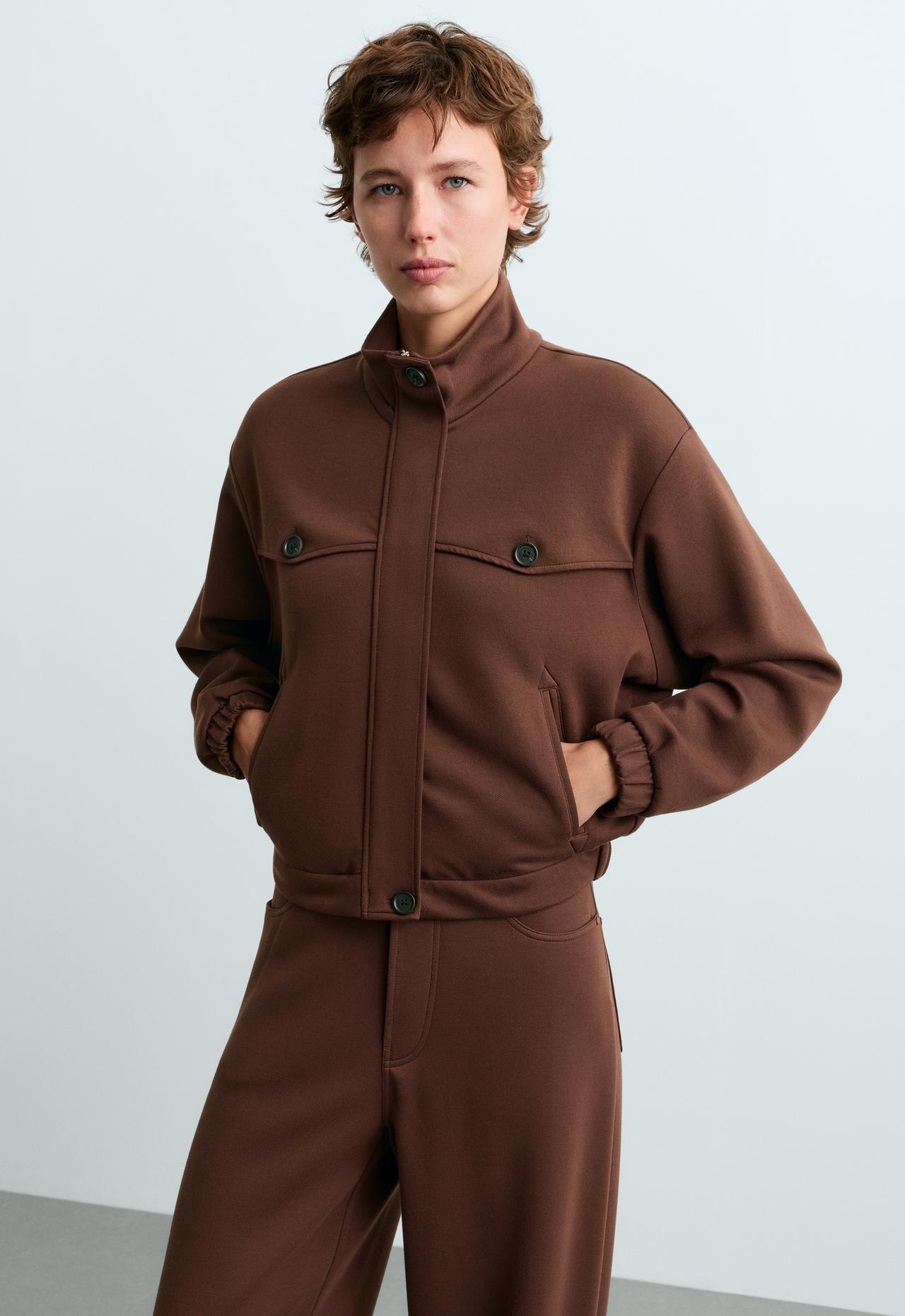 High-neck cropped jacket — COCOA