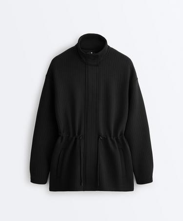 Long Utility jacket with soft-touch modal — BLACK 11