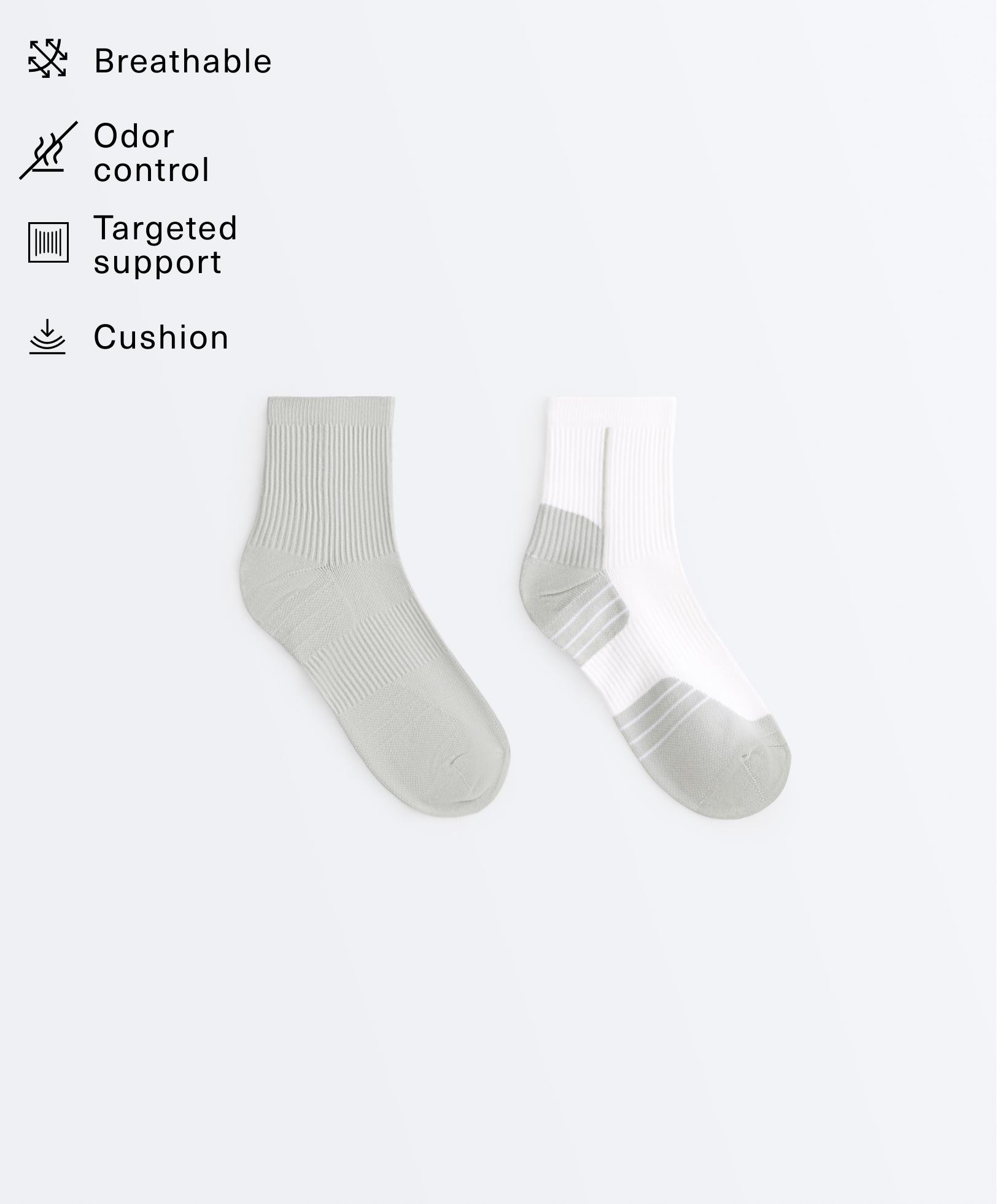 2 pairs of polyamide blend quarter running socks 2 pairs of polyamide blend quarter running socks
