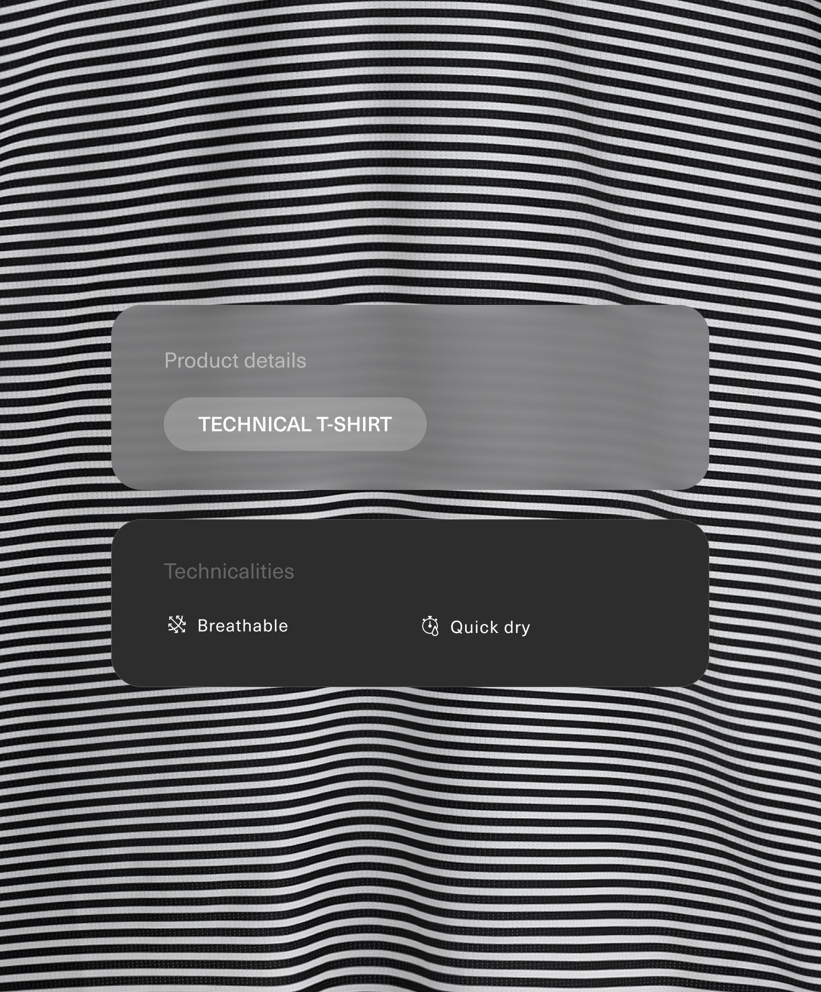 Long-sleeved striped technical T-shirt