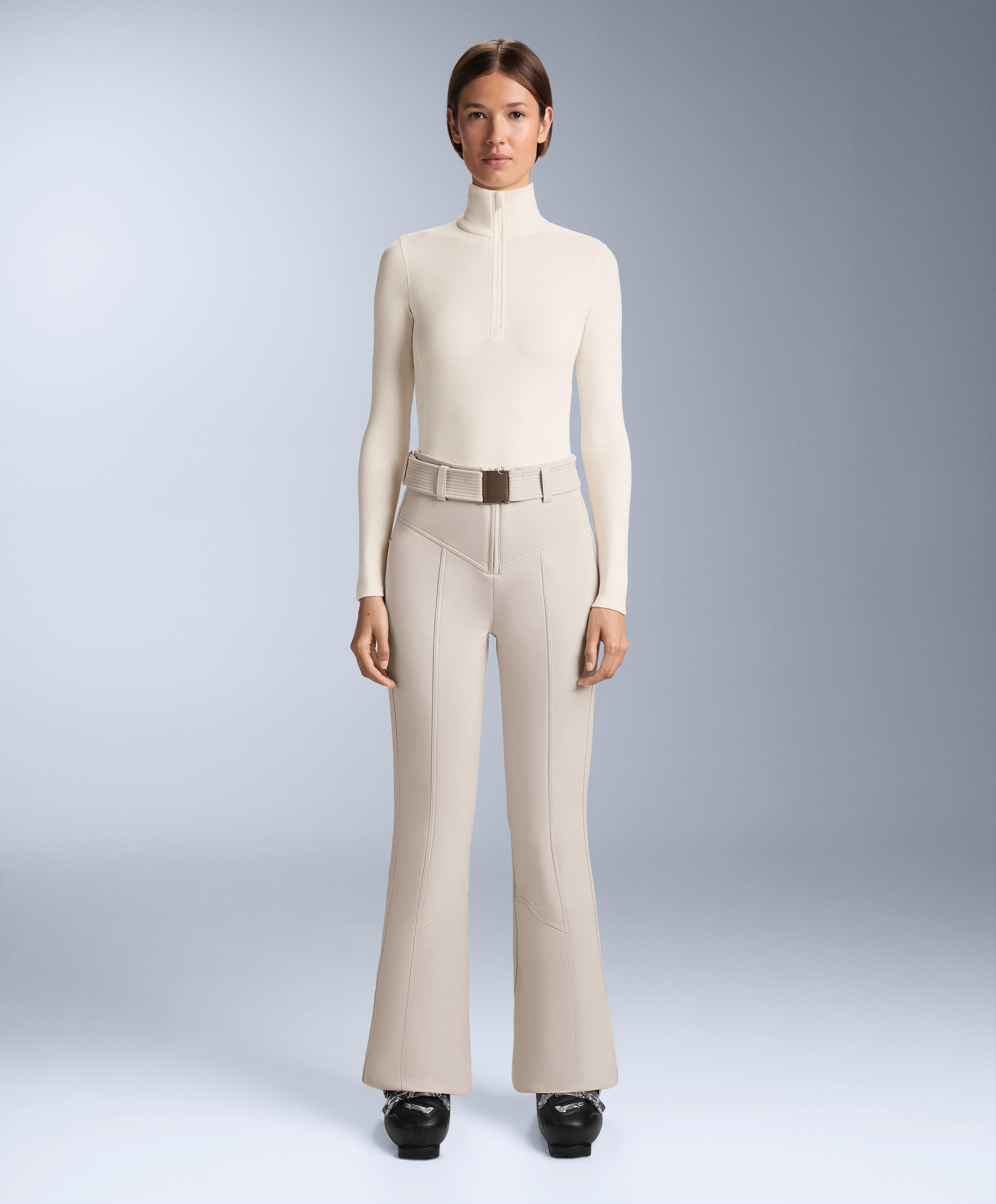 Half-zip polar thermal base layer T-shirt — PALE ECRU