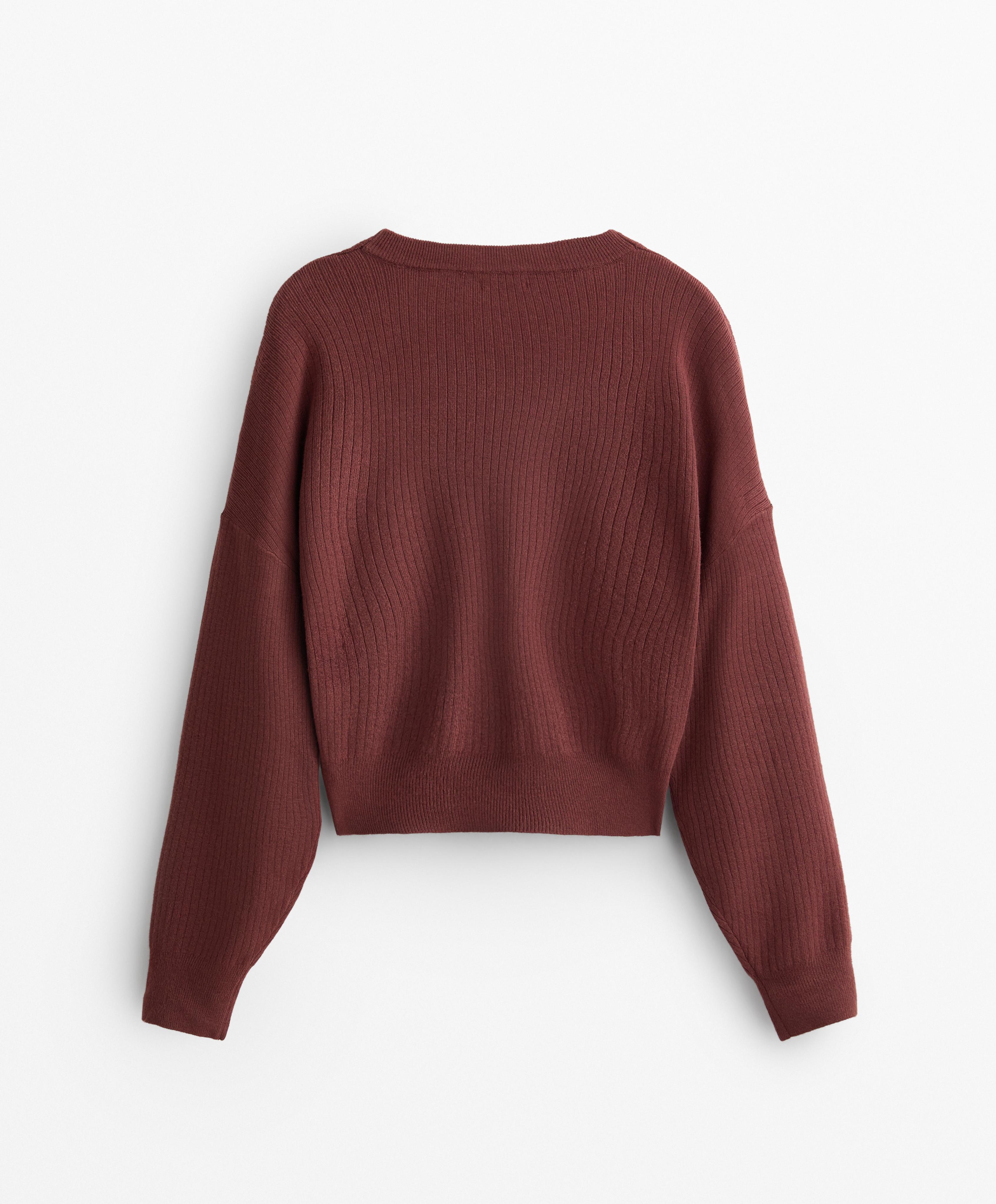 Crop-Strickpullover in Wickeloptik