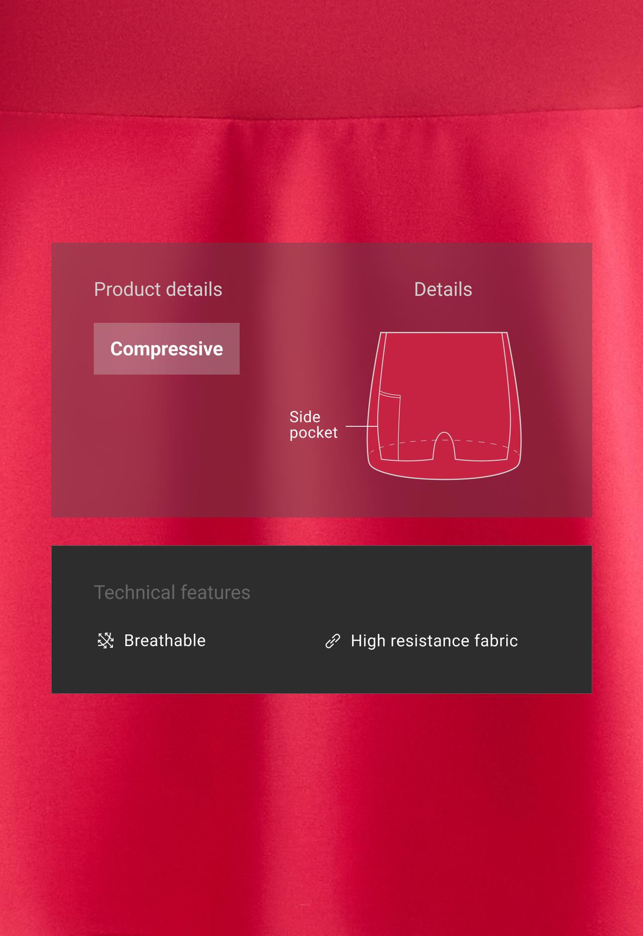 High rise Compressive skirt — RED