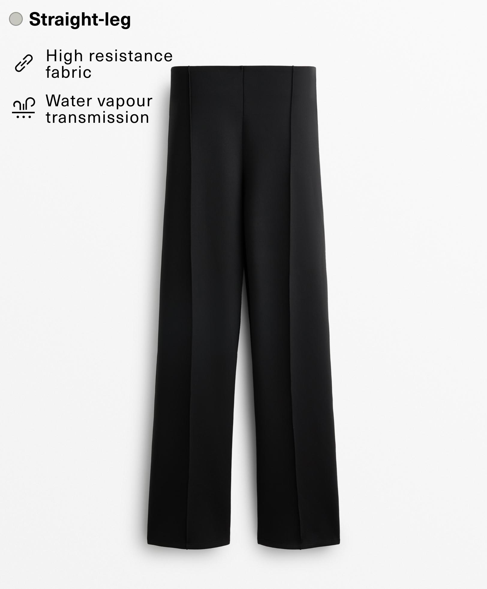 Neoprene-effect straight-leg trousers