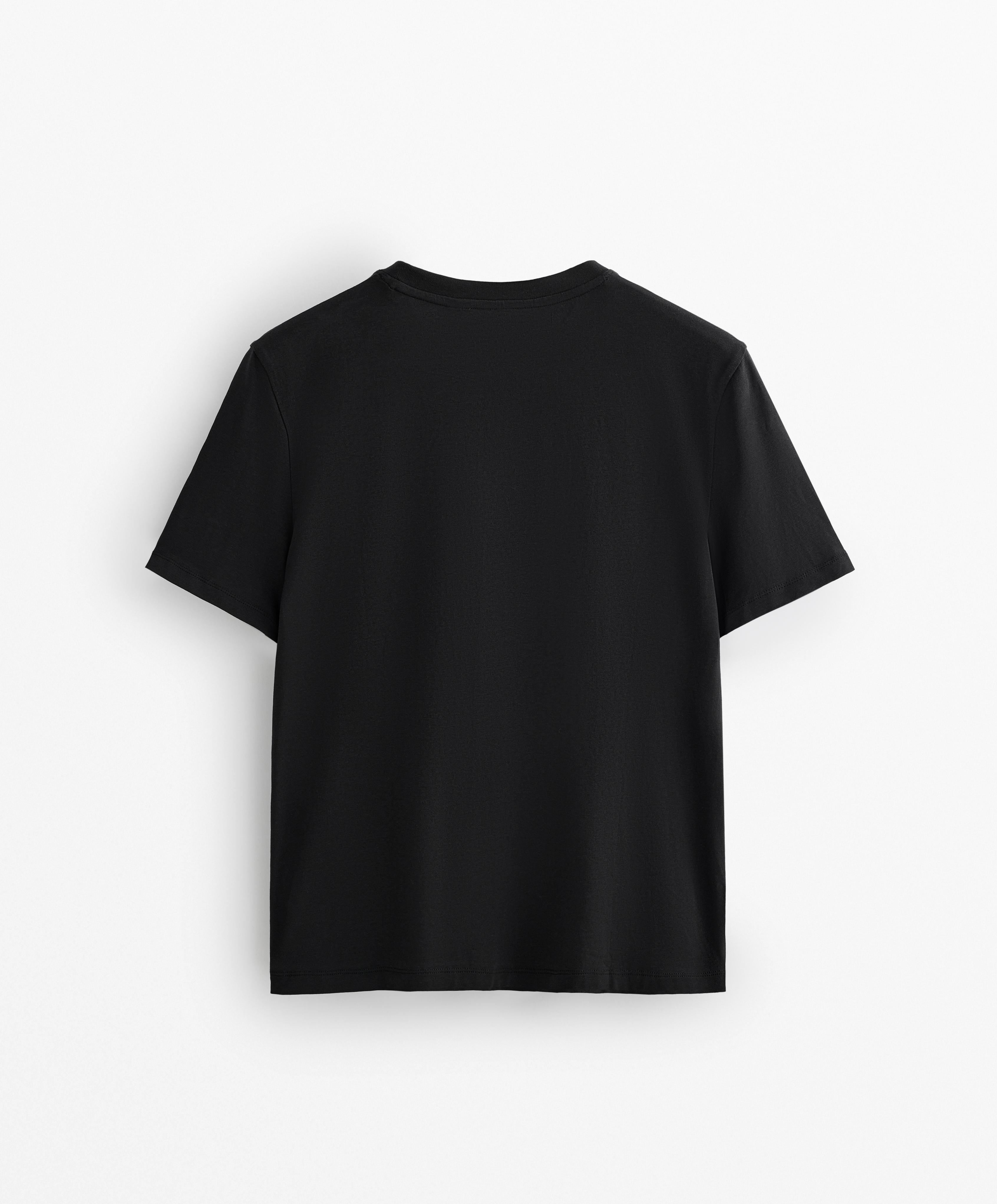 Cotton blend short-sleeved T-shirt