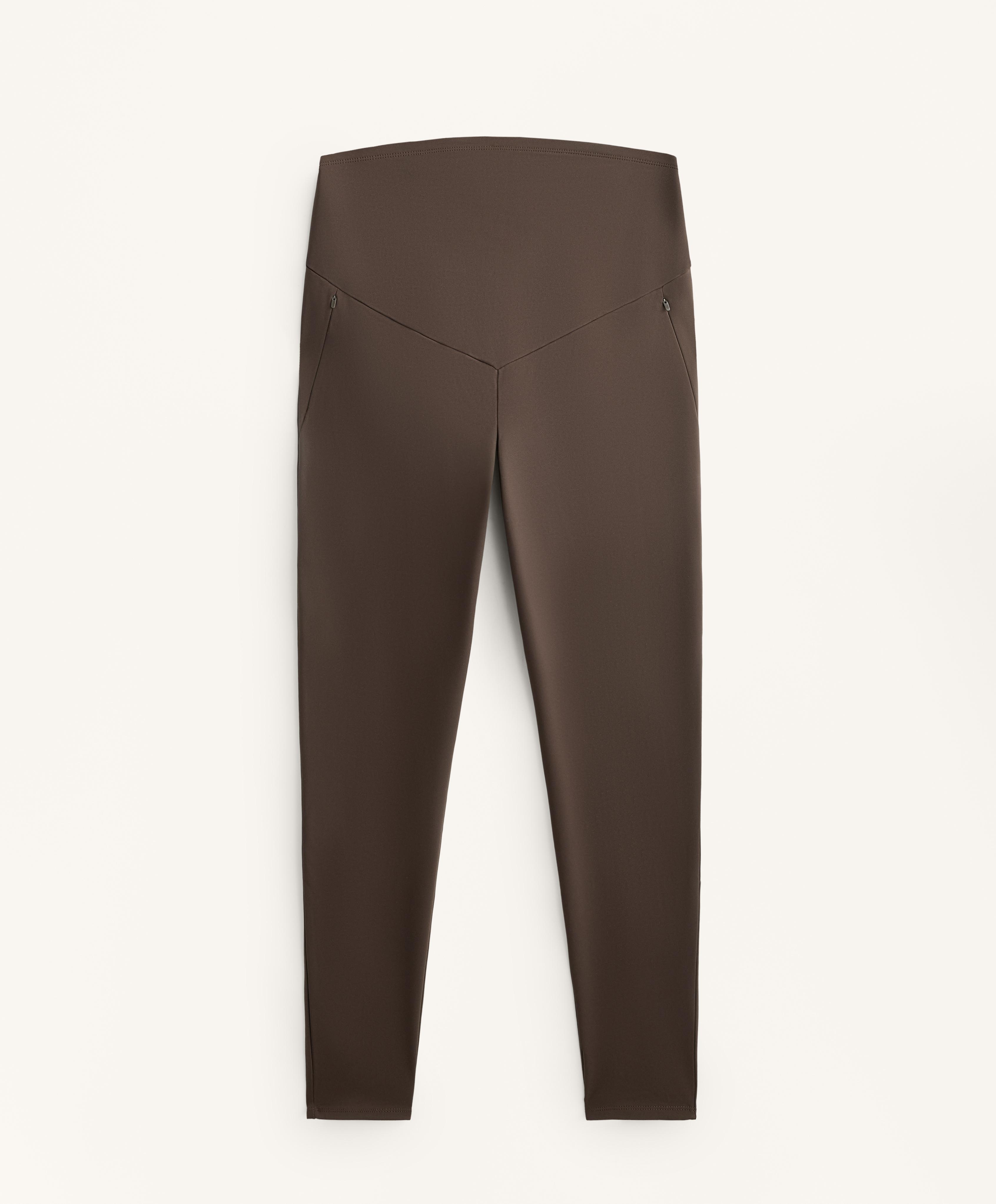 70cm warm maternity ankle-length leggings — DARK REDDISH‑BROWN (alternate view)