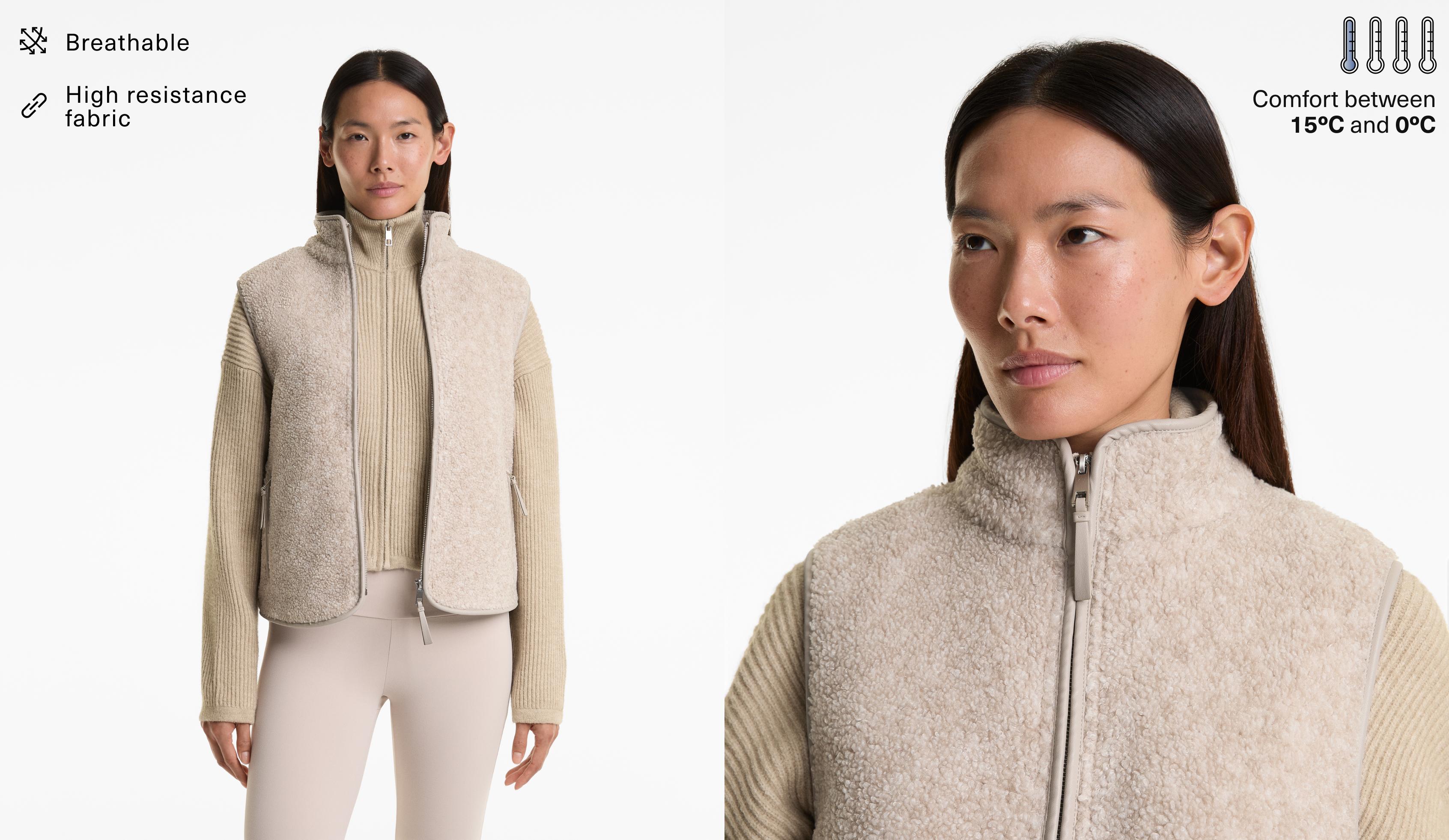 Basic zip fleece gilet