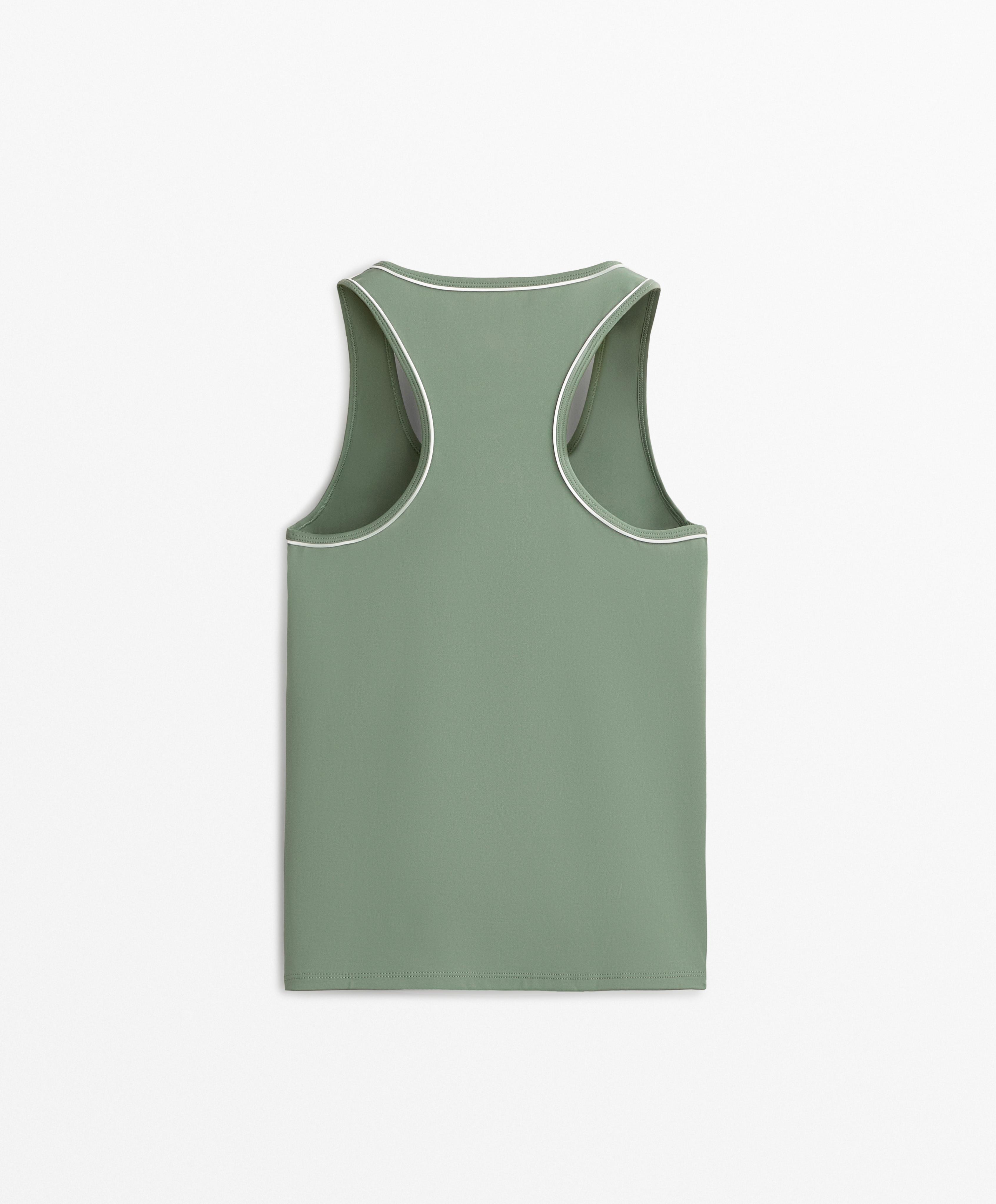 Sleeveless piping T-shirt
