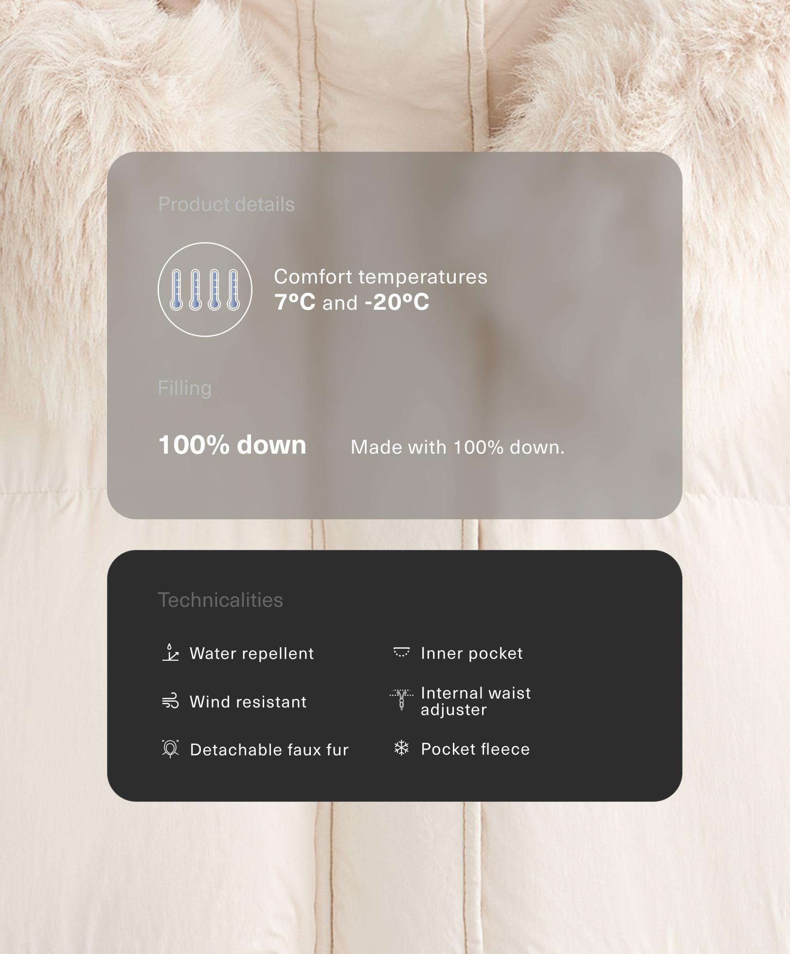 جاكيت قصير 100% من الزغب جاكيت قصير 100% من الزغب