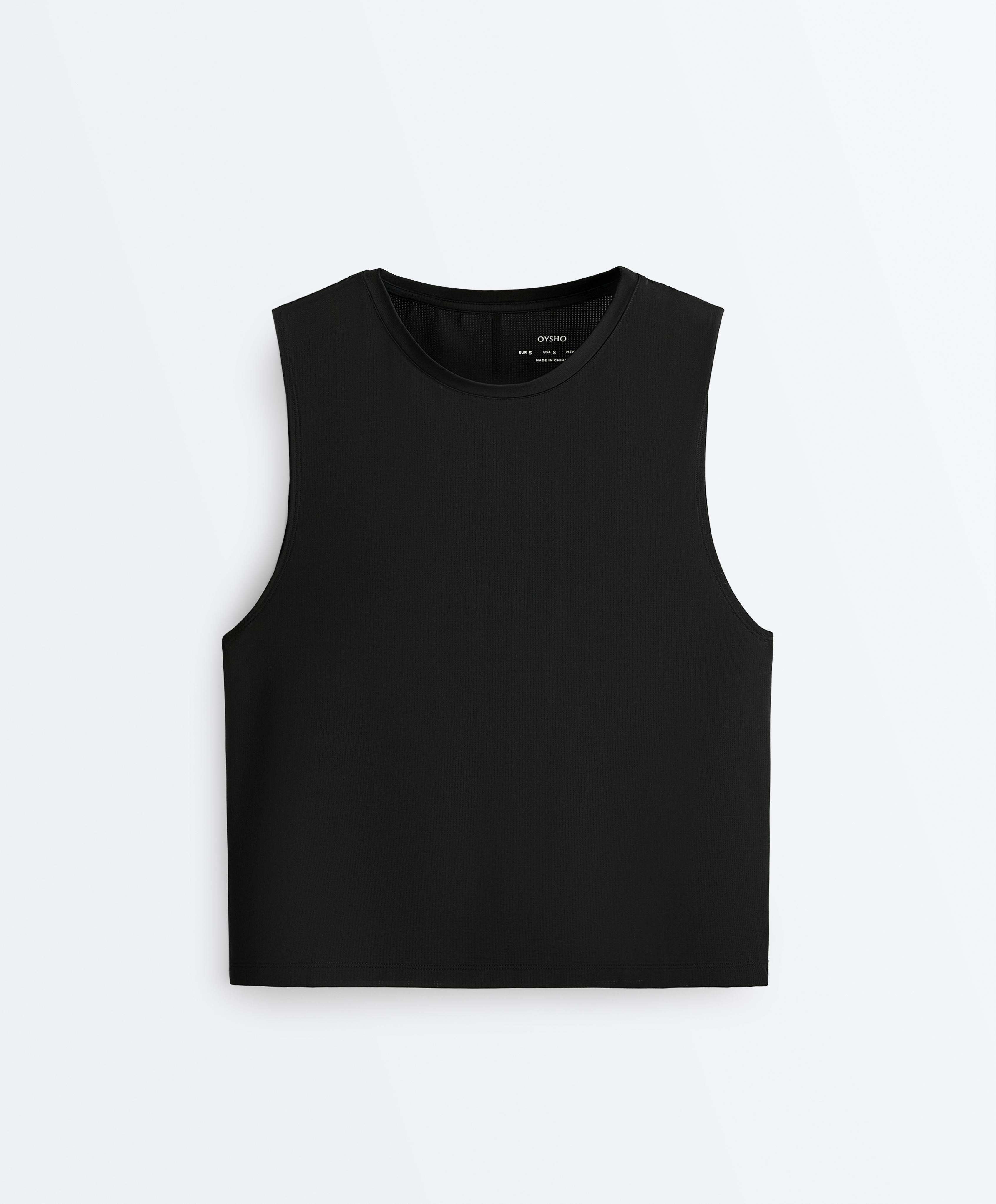 Technical sleeveless T-shirt — BLACK
