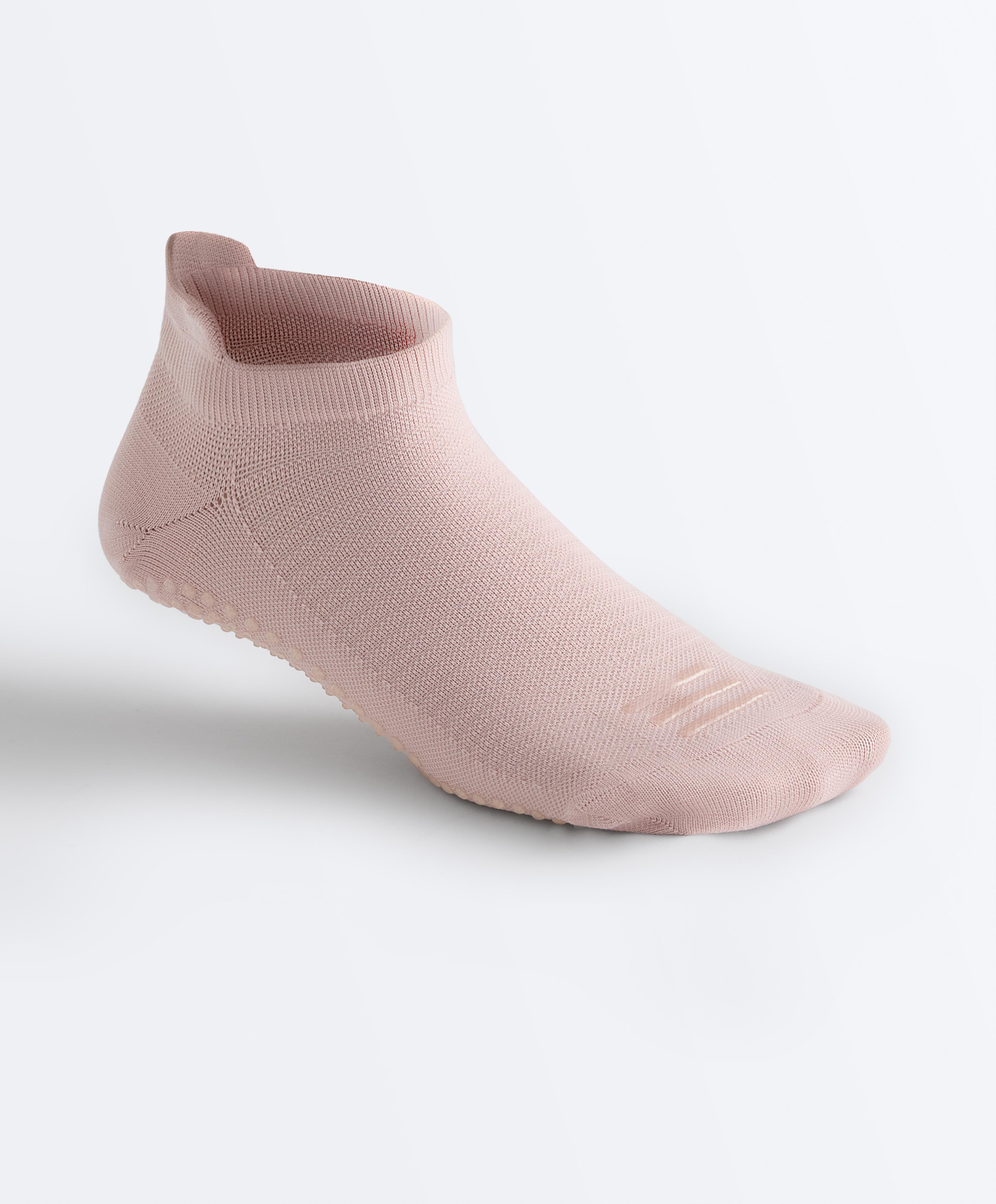2 pairs of polyamide blend yoga and Pilates sneaker socks — NUDE PINK