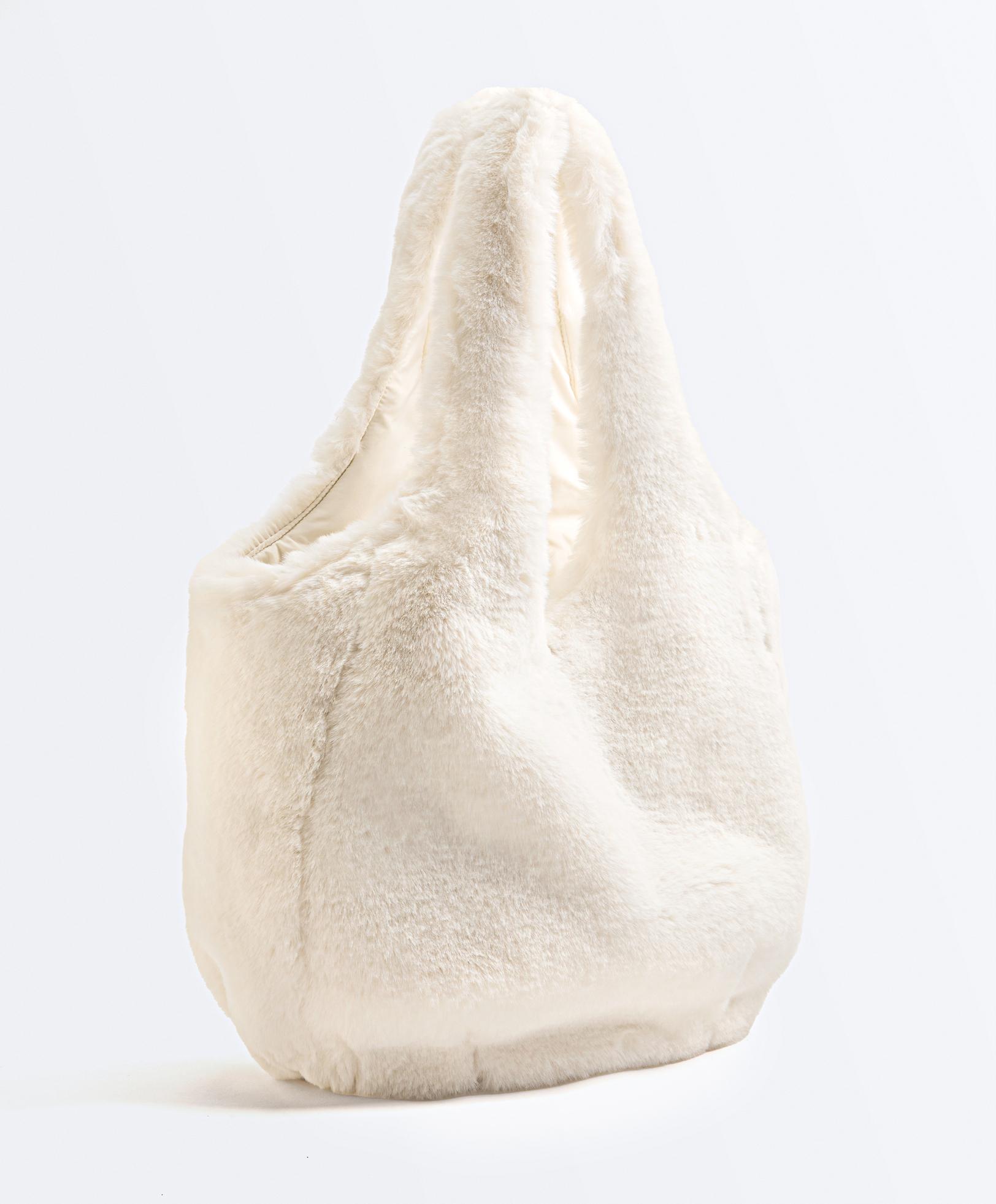 Faux fur shopper bag