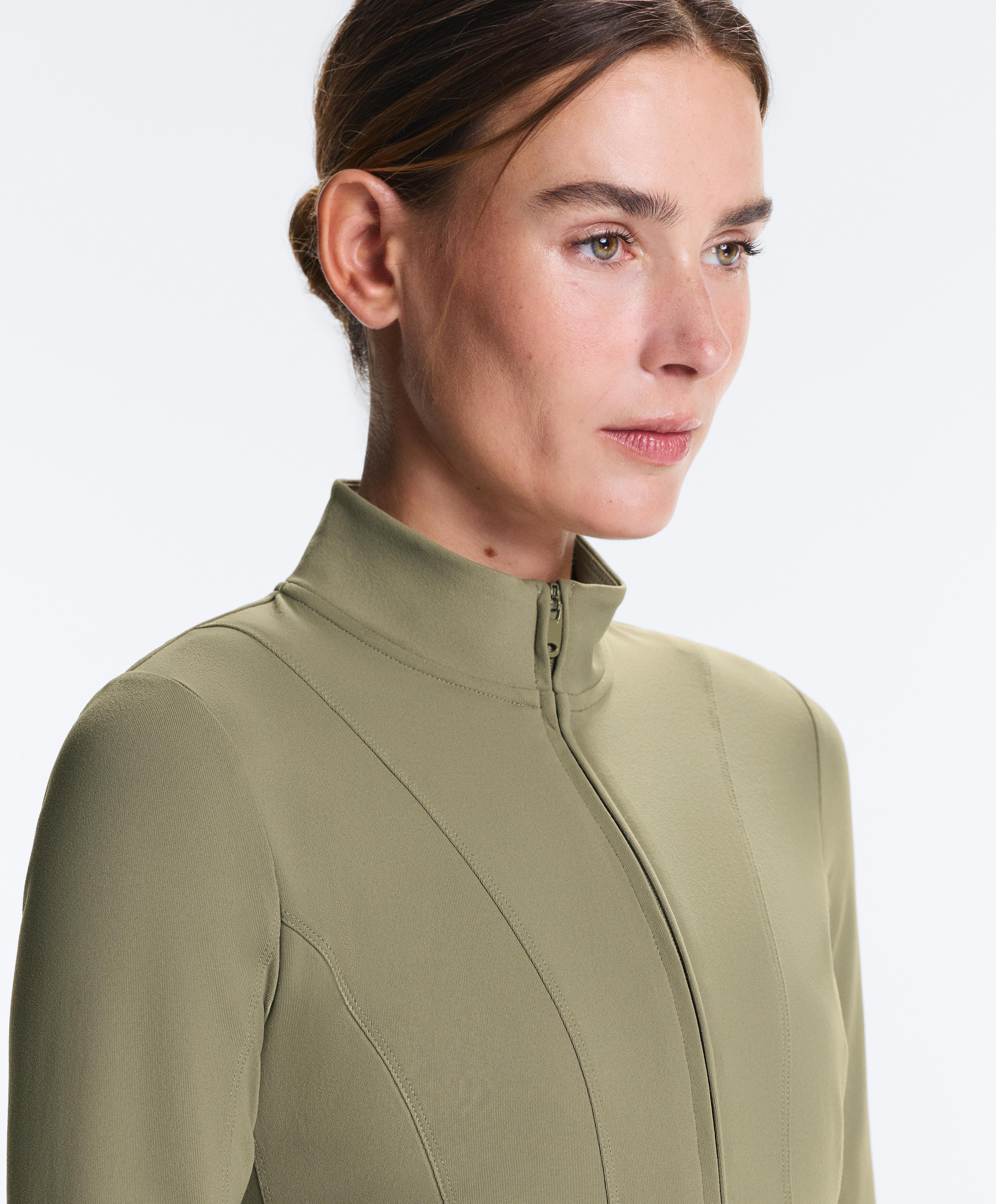 Evermove peplum technical jacket — WASHED KHAKI