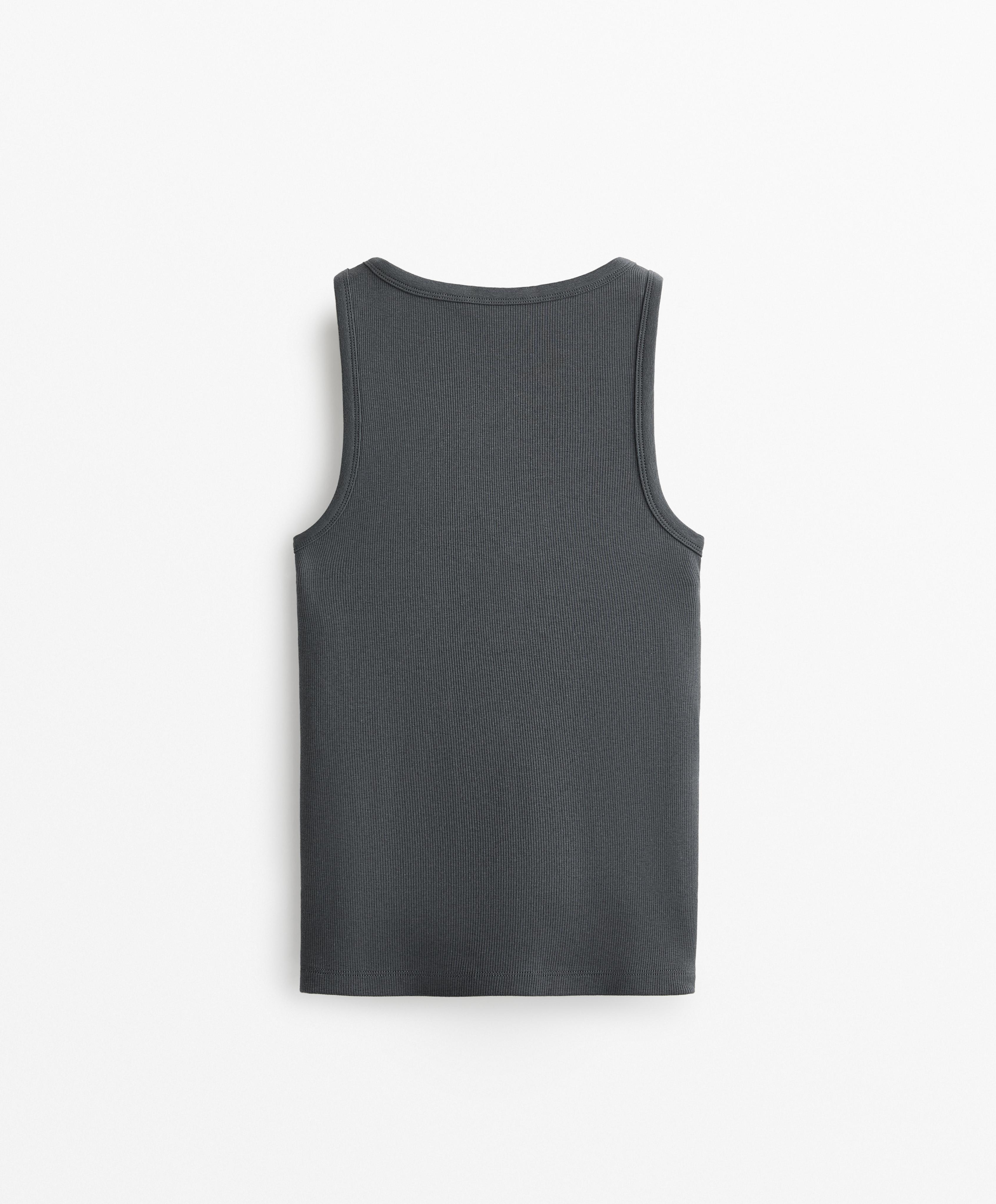 Sleeveless V-neck top with cotton and modal