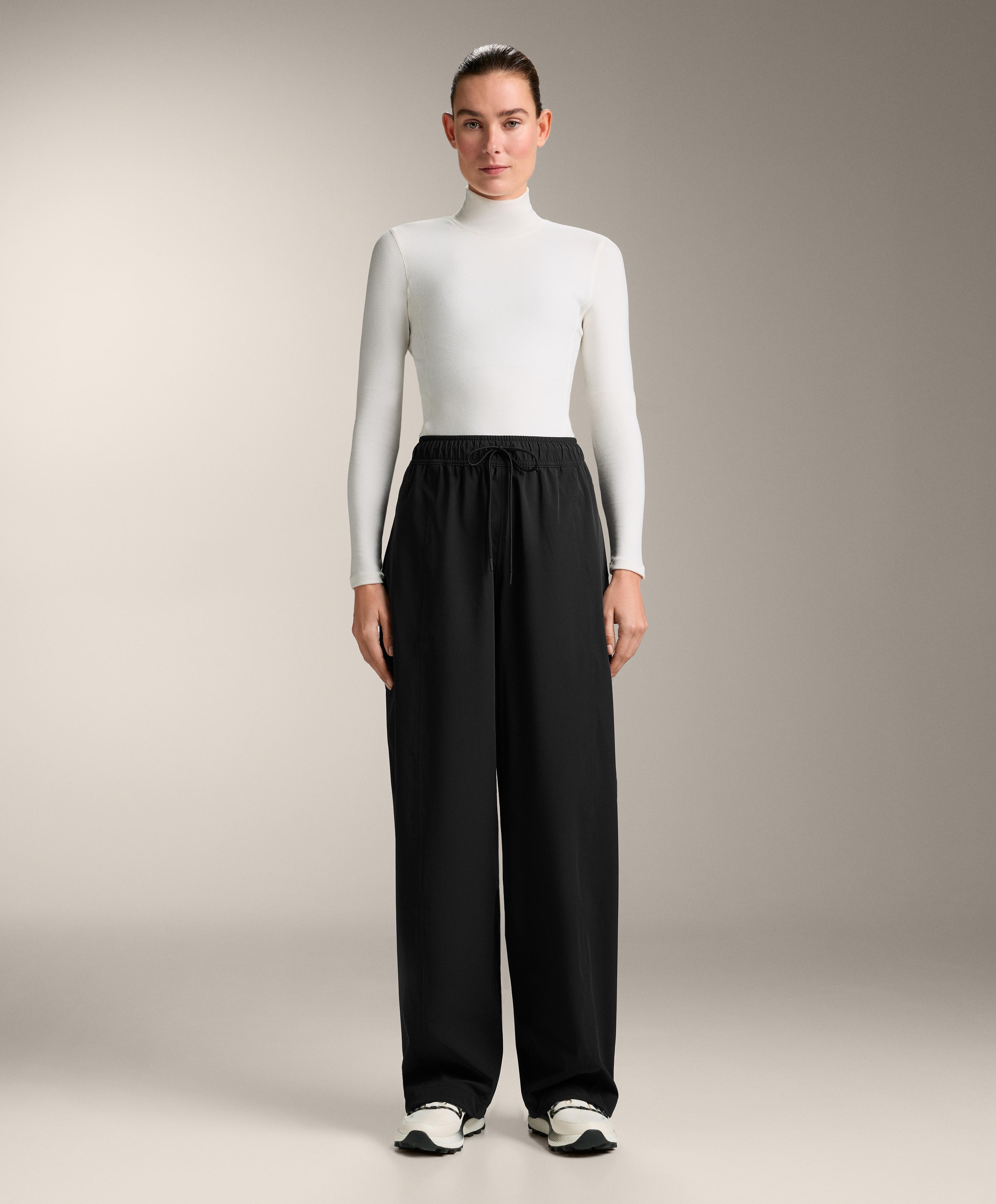 10k waterproof straight-leg trousers — BLACK