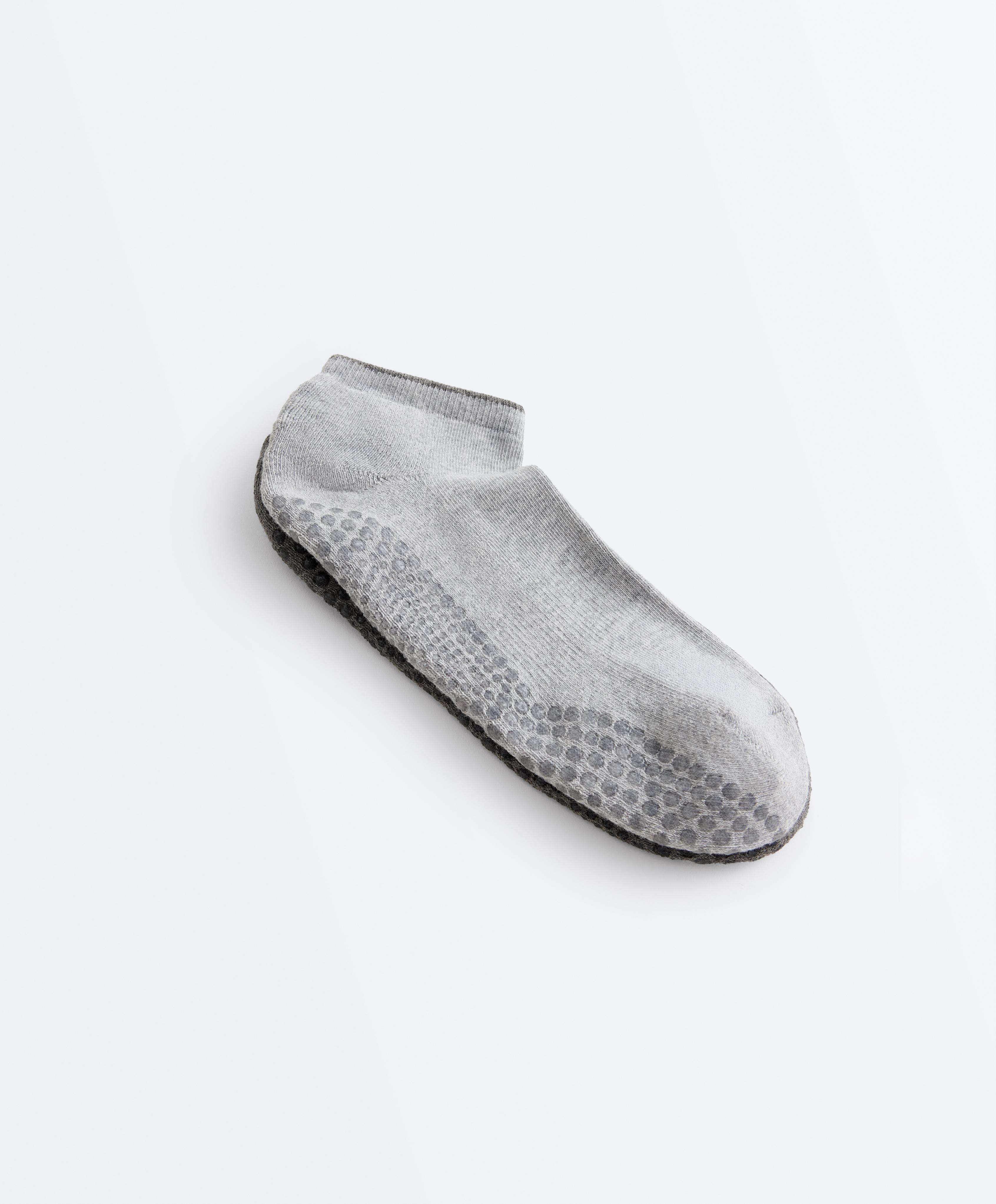 2 pairs of cotton quarter yoga and Pilates socks — DARK-GREY MELANGE