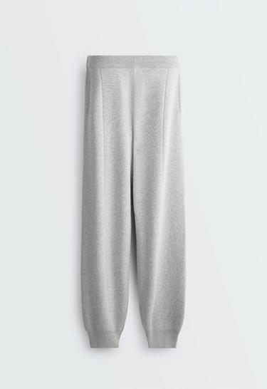 Cotton-blend knit joggers — PALE GREY 5