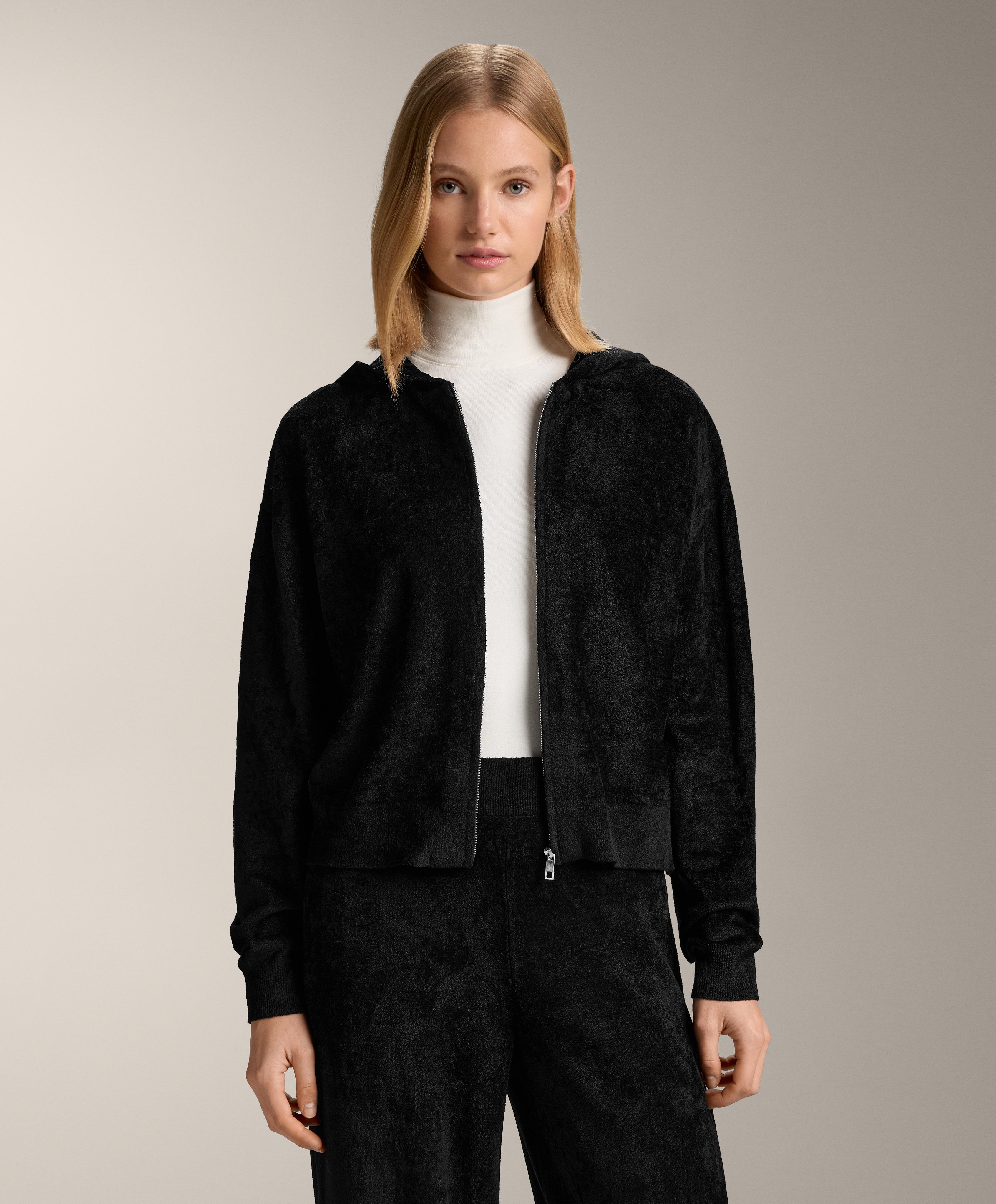 Fine chenille hooded jacket Fine chenille hooded jacket