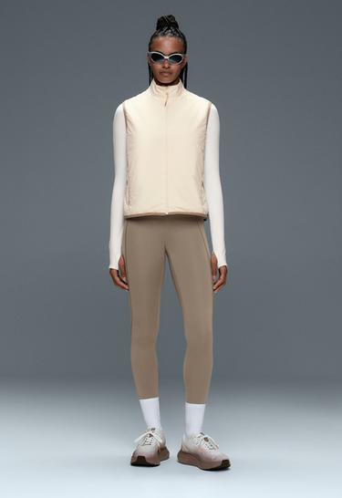 FELLEX® Volcanic technical padded gilet with piping — PALE ECRU 1