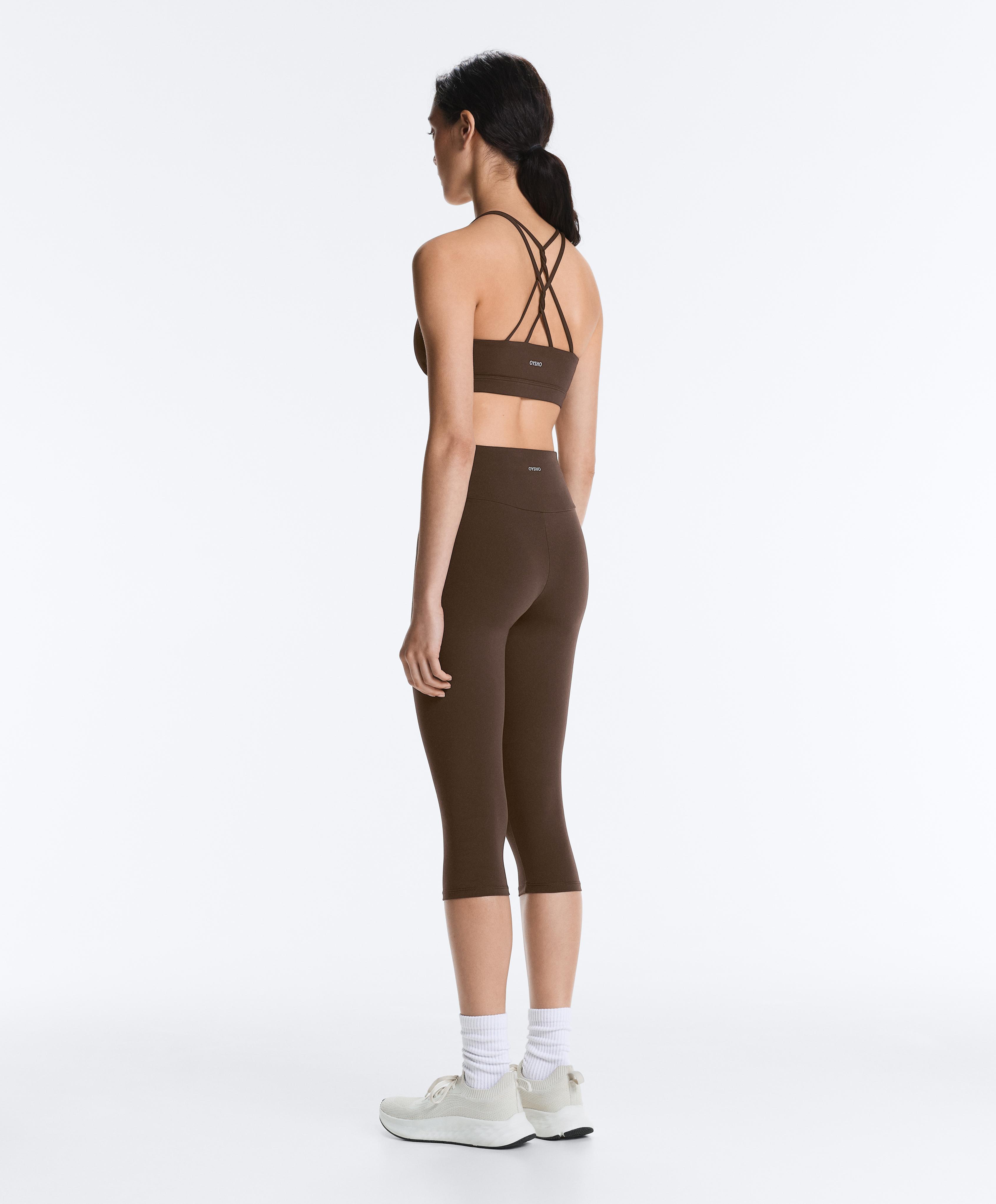 Comfortlux high-rise 40cm knee-length leggings — DARK BROWN