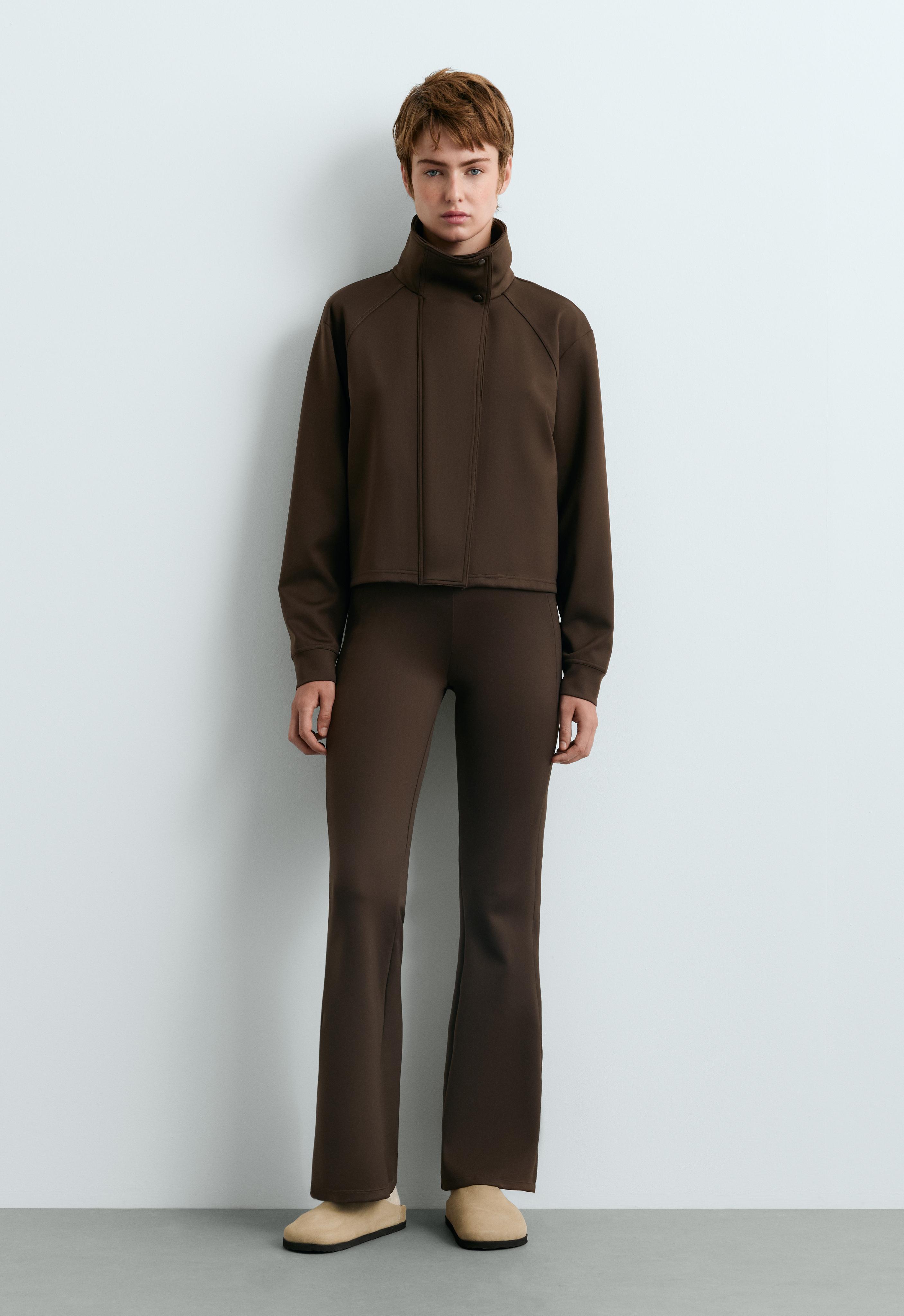 Neoprene-effect double collar jacket