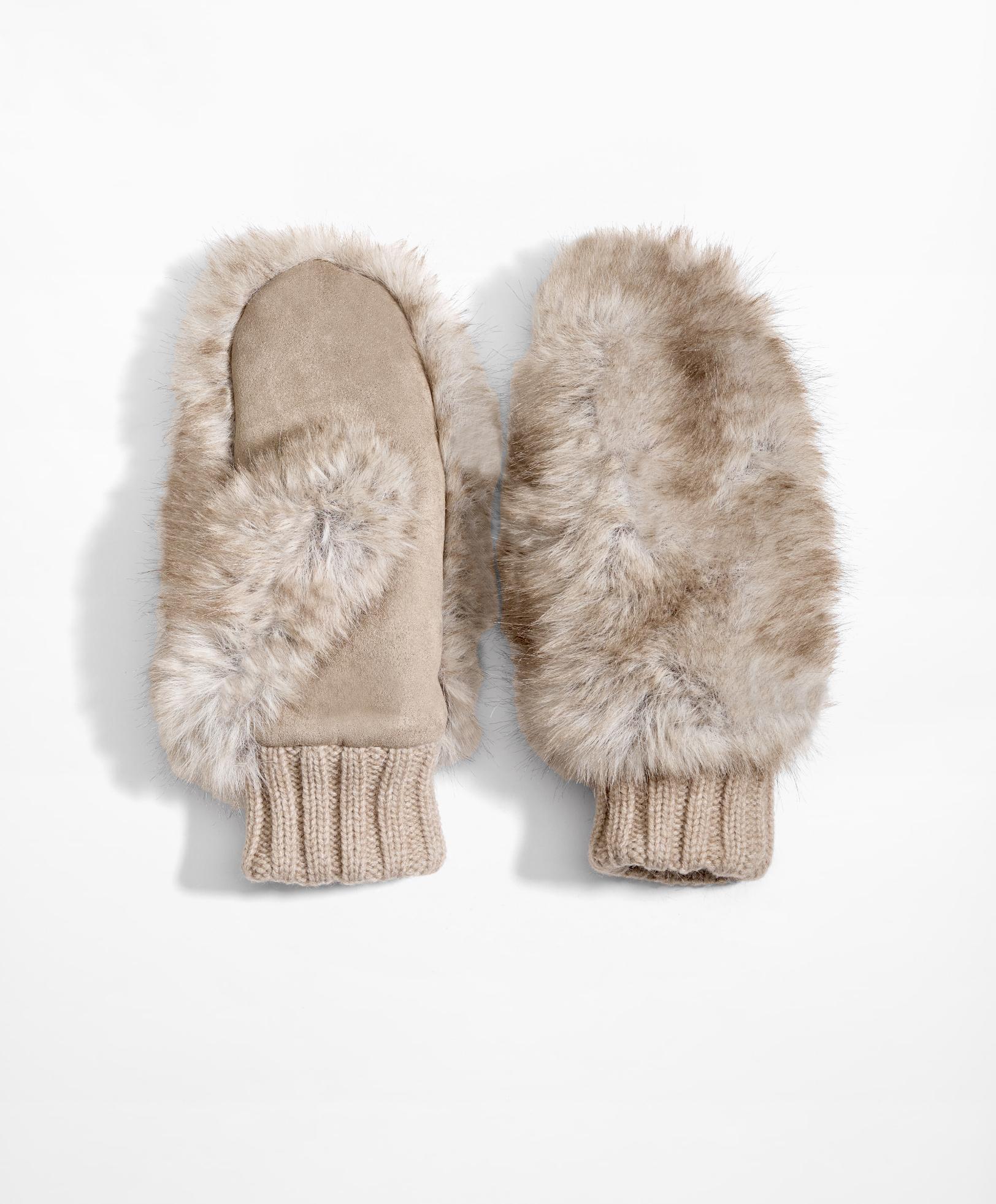 Faux-fur mittens - Sale