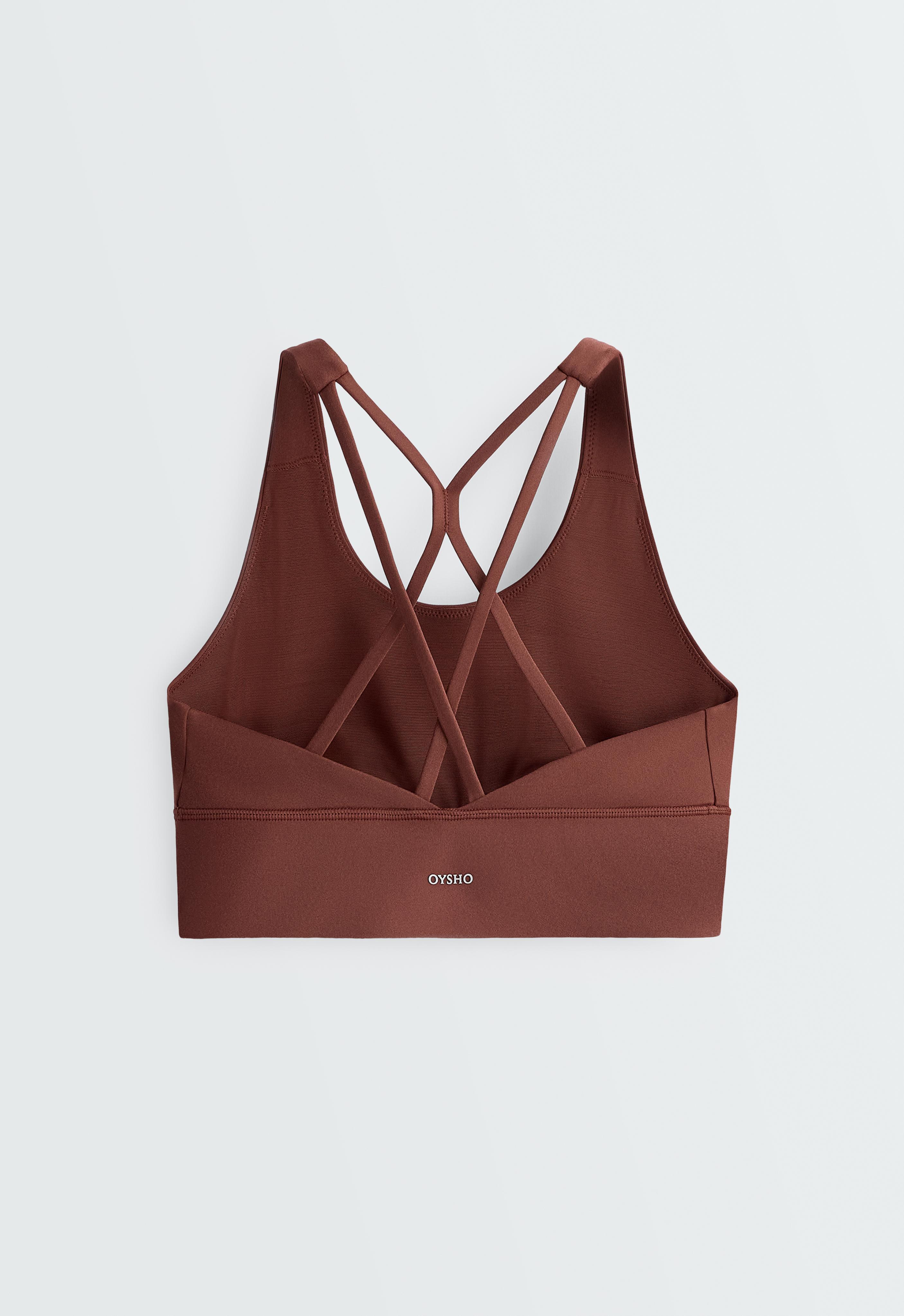 Medium-support Comfortlux sports bra with cups — TERRACOTTA