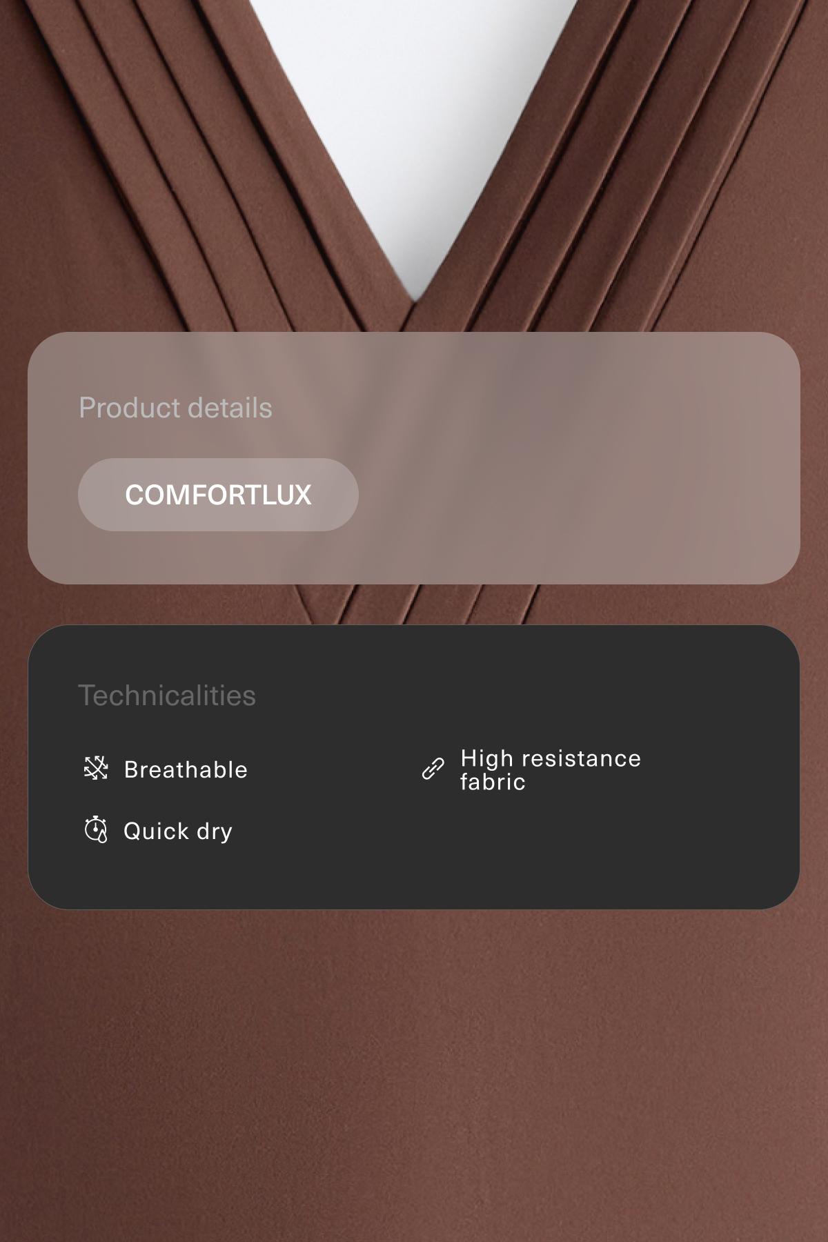 Pleated Comfortlux long jumpsuit — MID-BROWN