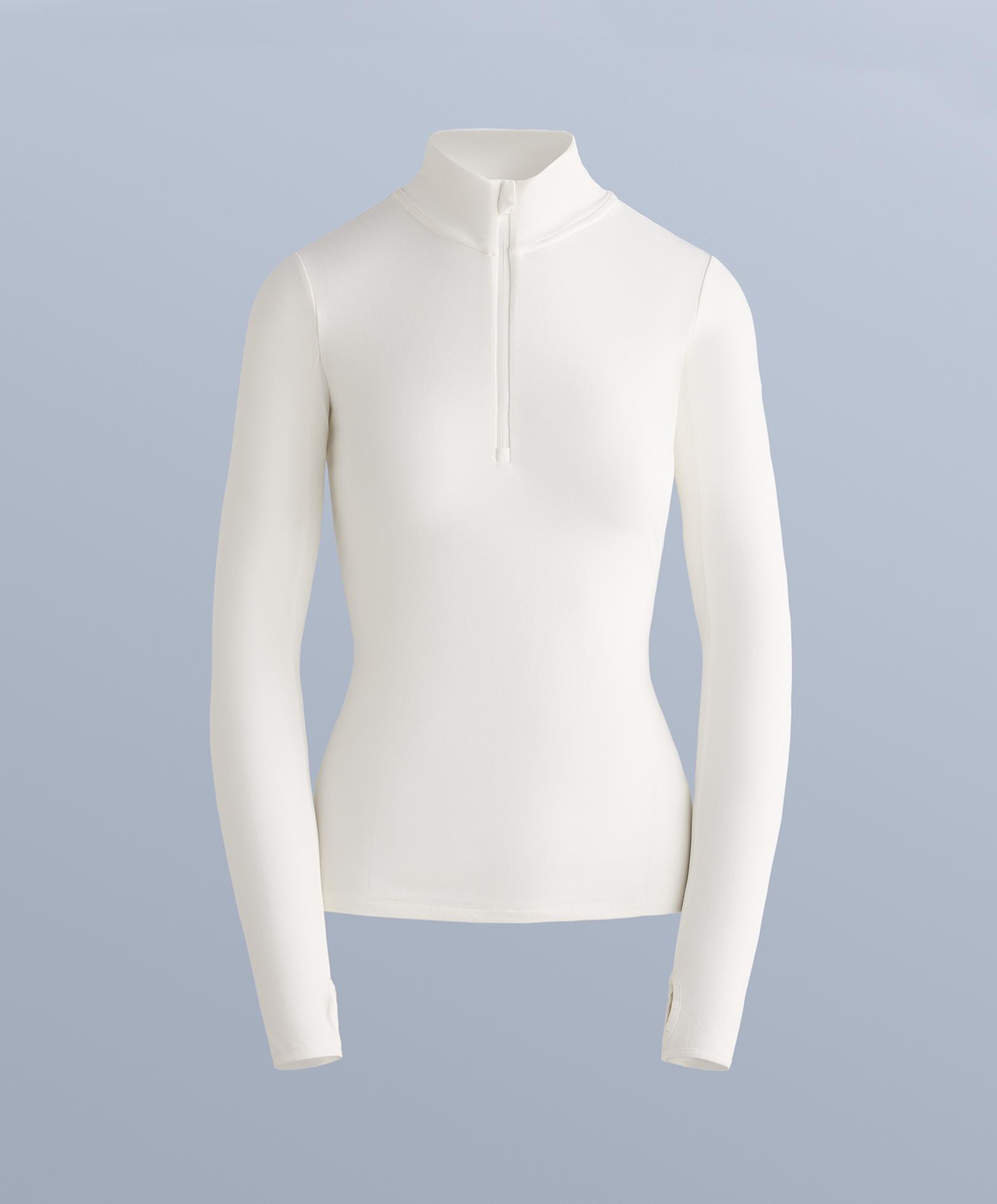 Thermal base layer half-zip top — WHITE
