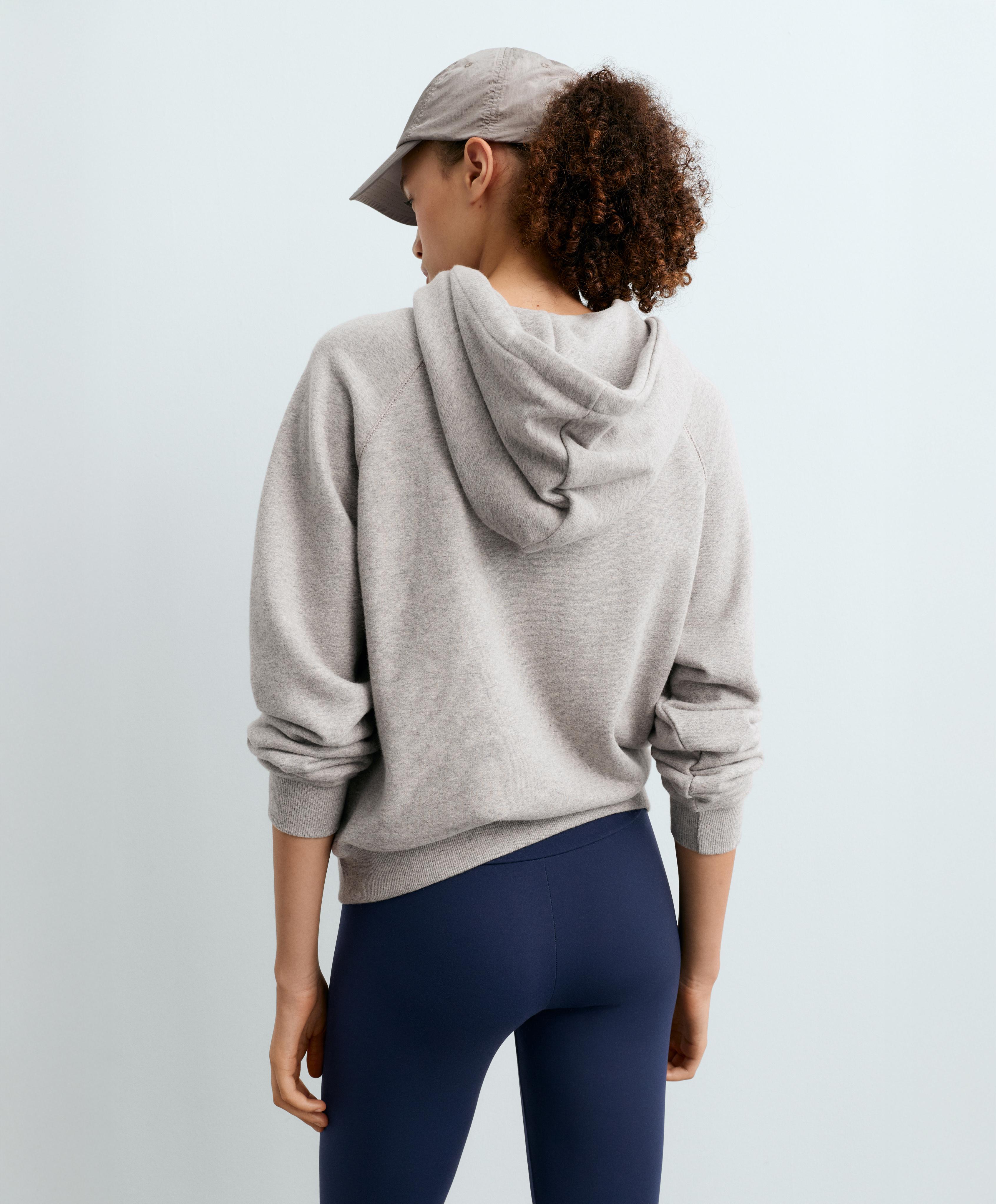 Zip-up fleece hoodie — MID-GREY MELANGE