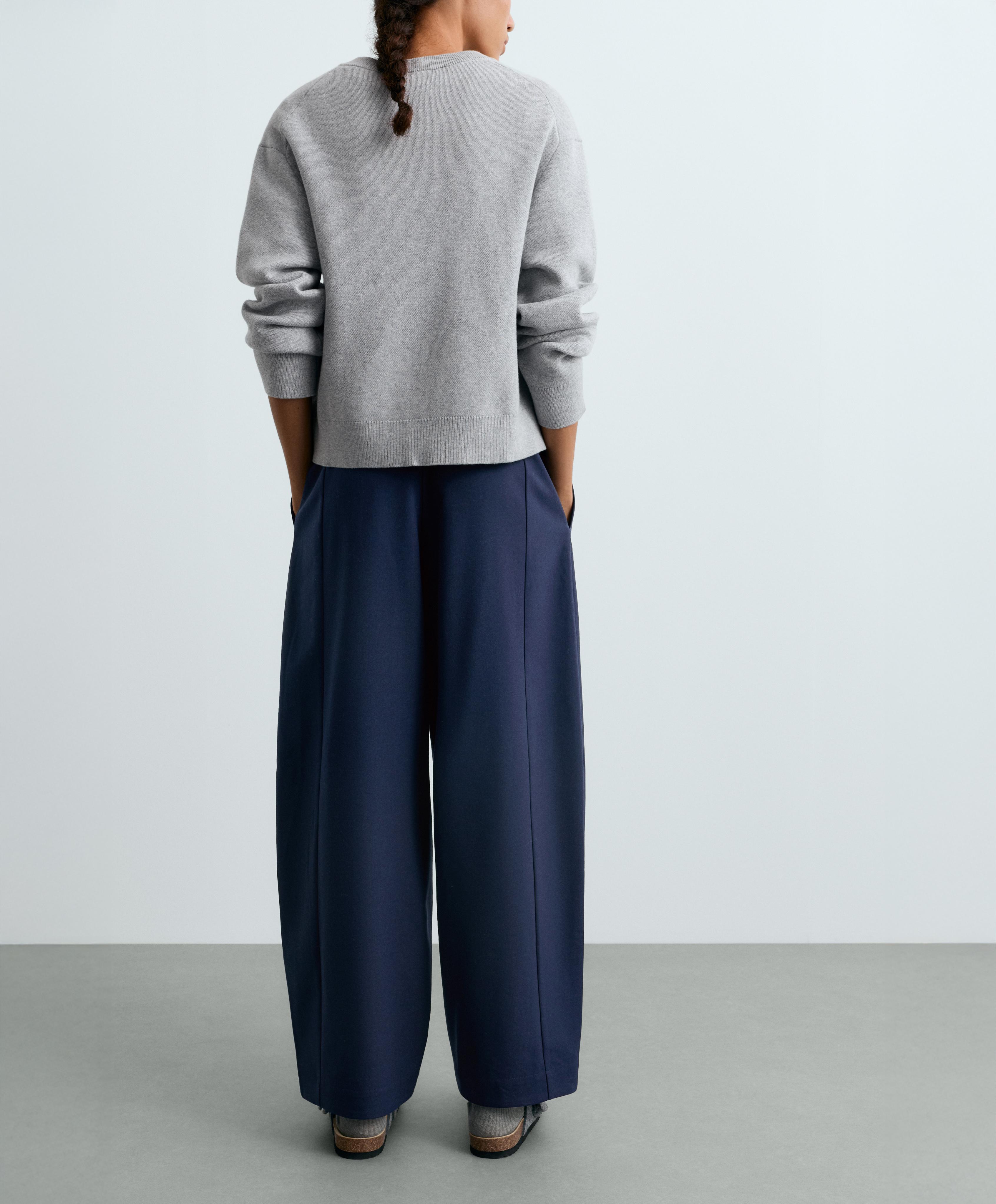 13% wool balloon trousers — NAVY BLUE