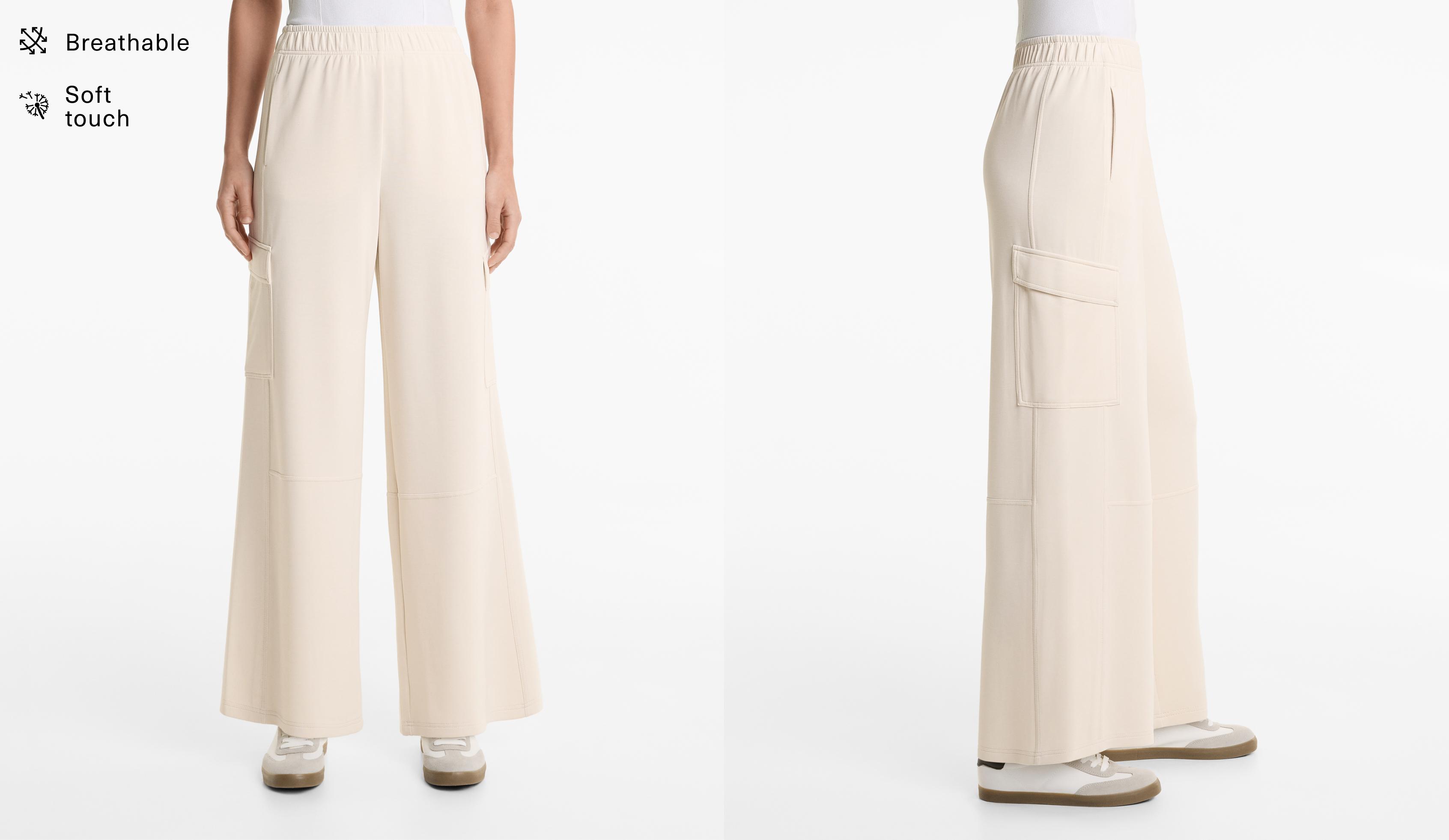 Cargo trousers with soft-touch modal