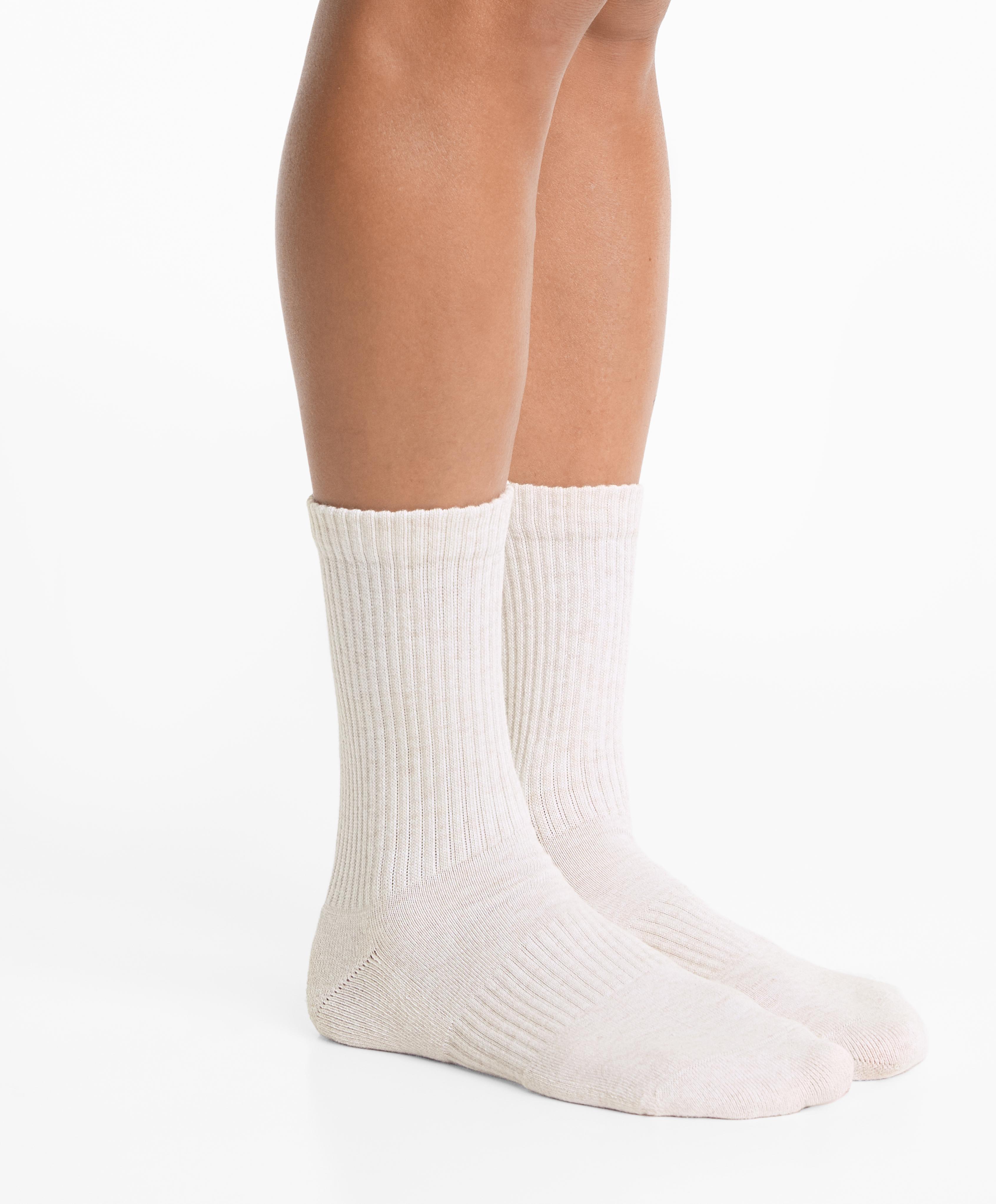 3 pairs of cotton blend classic socks — TAN MELANGE