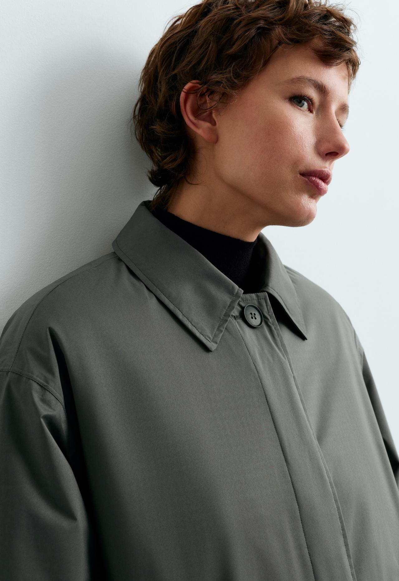 Padded waterproof 10k fellex® jacket with aerogel print reveal effect — MID GREY