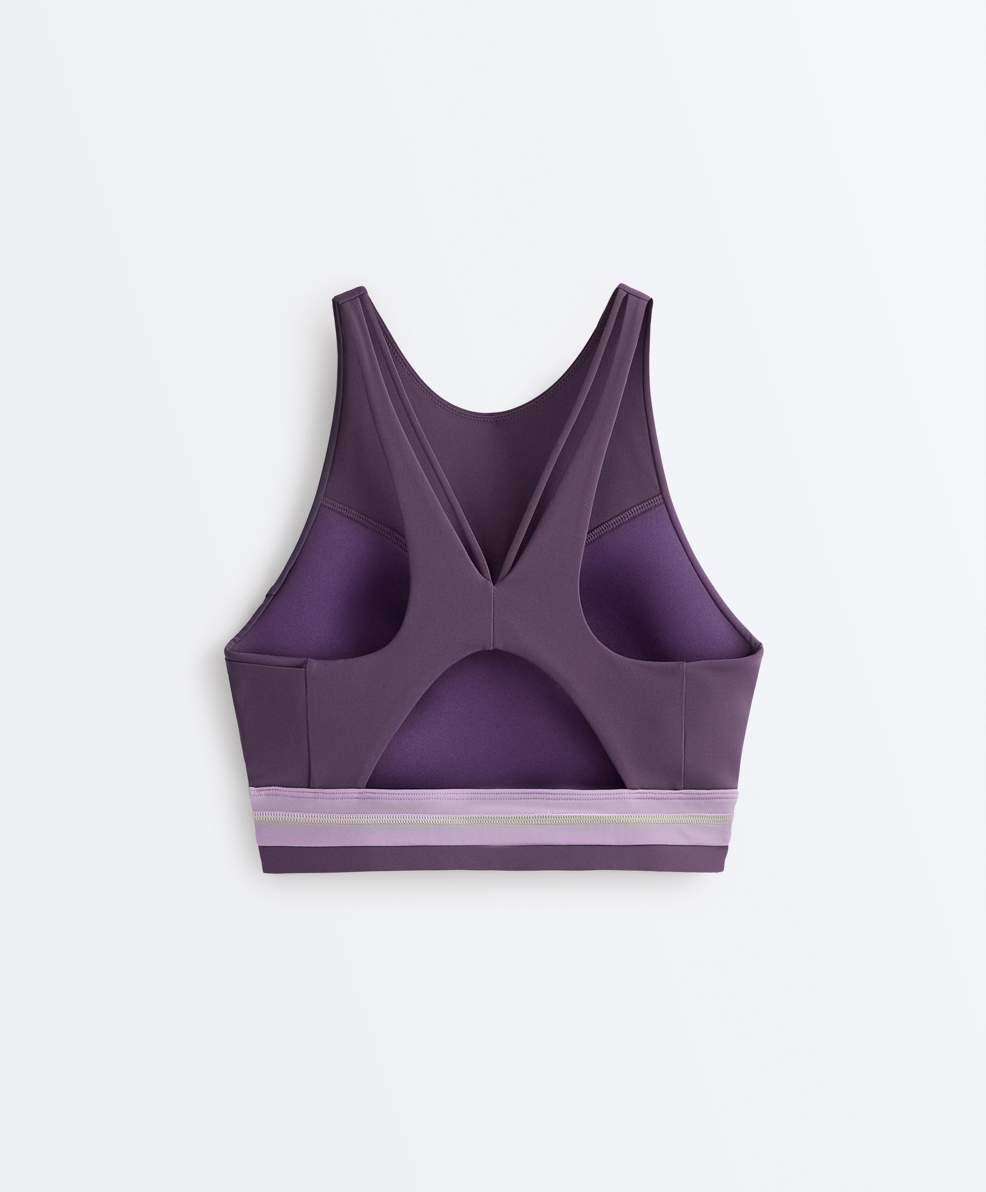 Compressive halterneck tank top — WASHED PURPLE