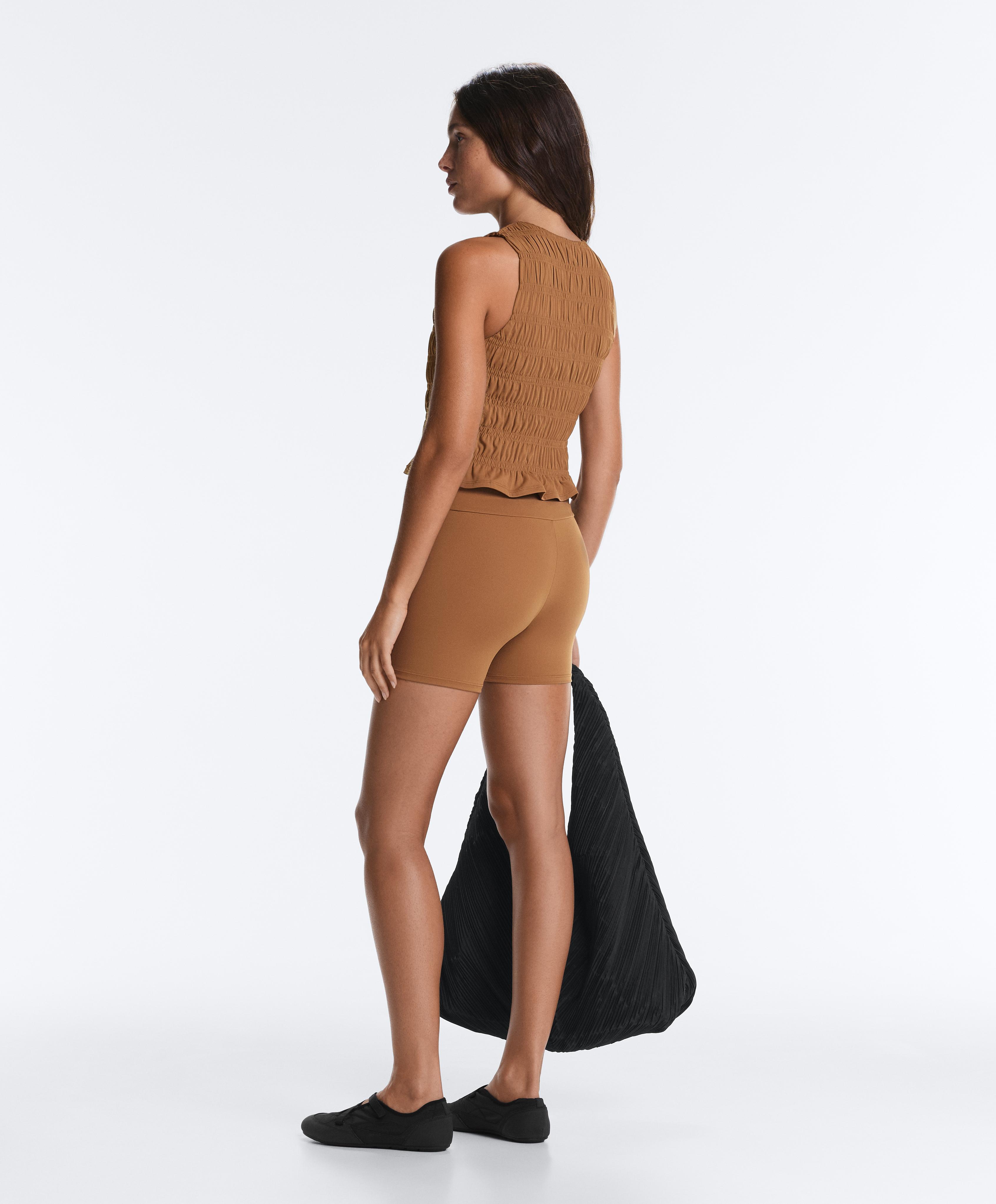 Comfortlux smock sleeveless T-shirt — TOFFEE