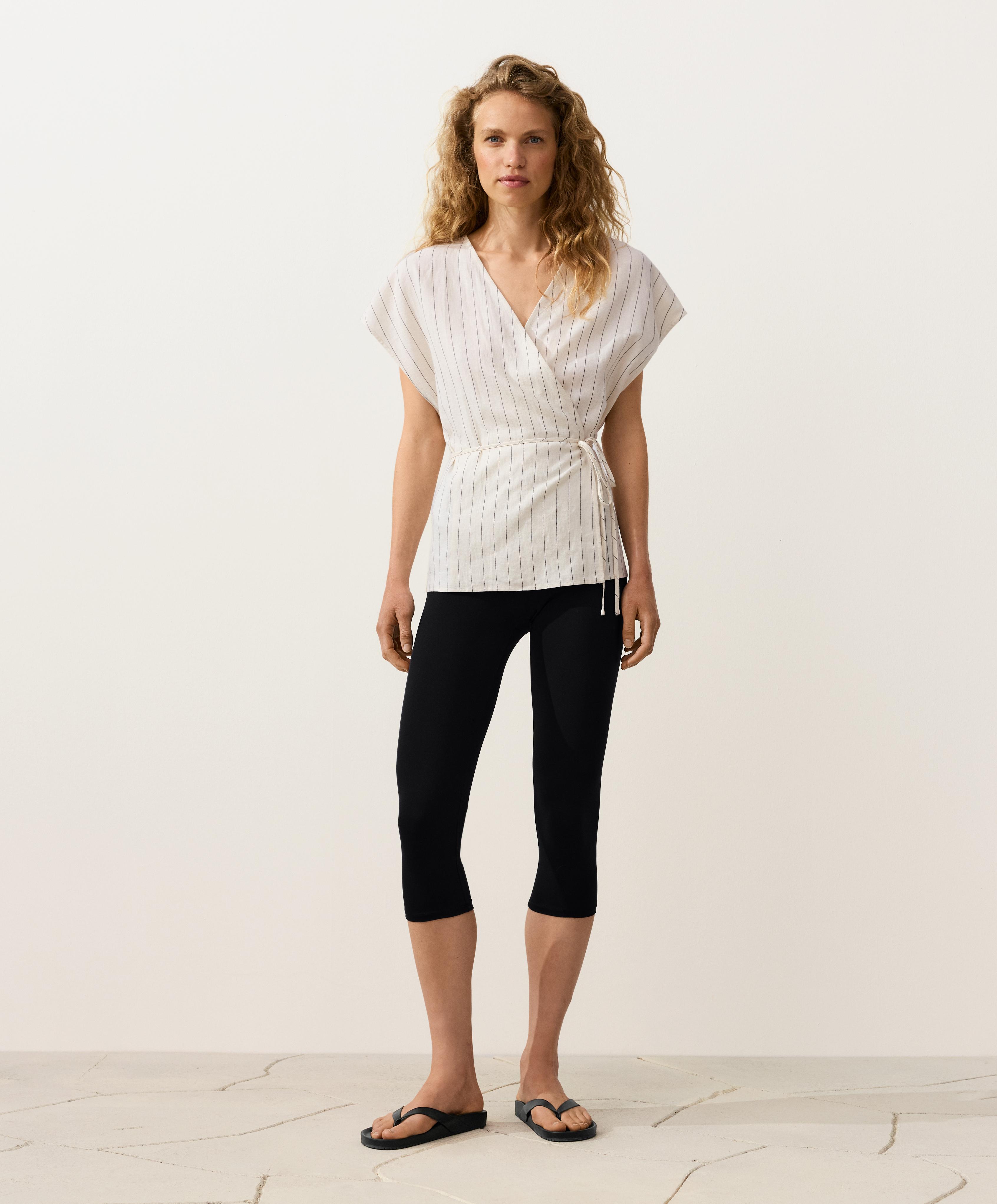 Blusa cruzada lazo 100% lino Blusa cruzada lazo 100% lino