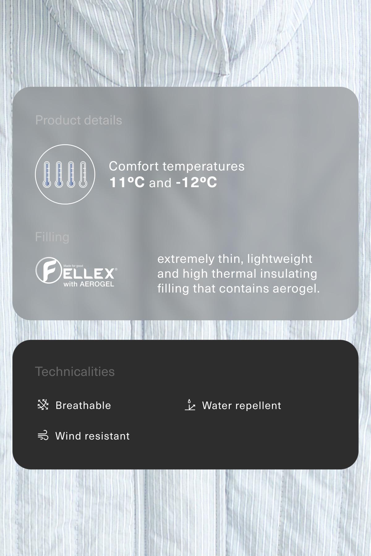 FELLEX® AEROGEL short padded jacket — BLUE-GREY