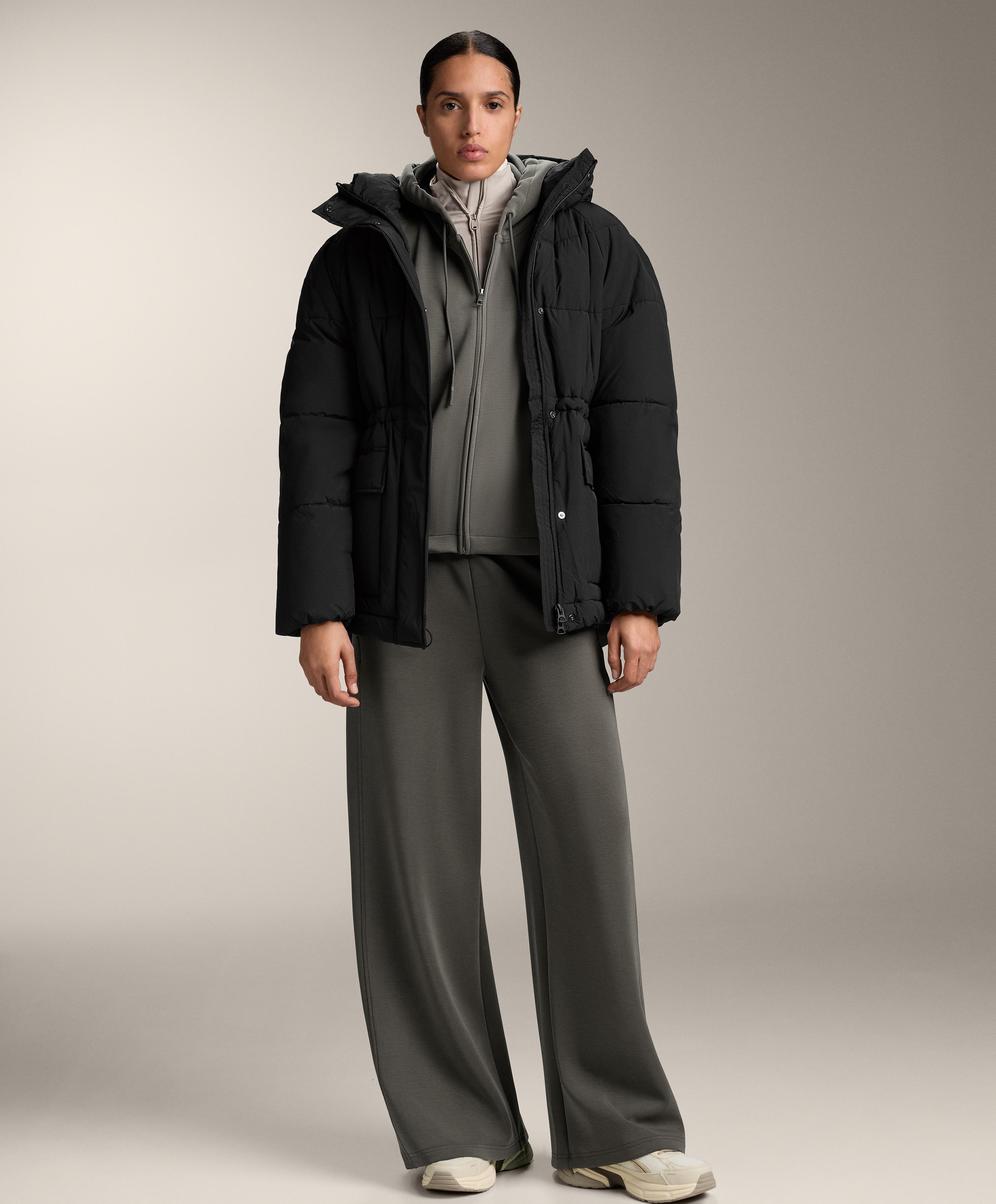 Hooded jacket with Rib details with Brushed modal Hooded jacket with Rib details with Brushed modal