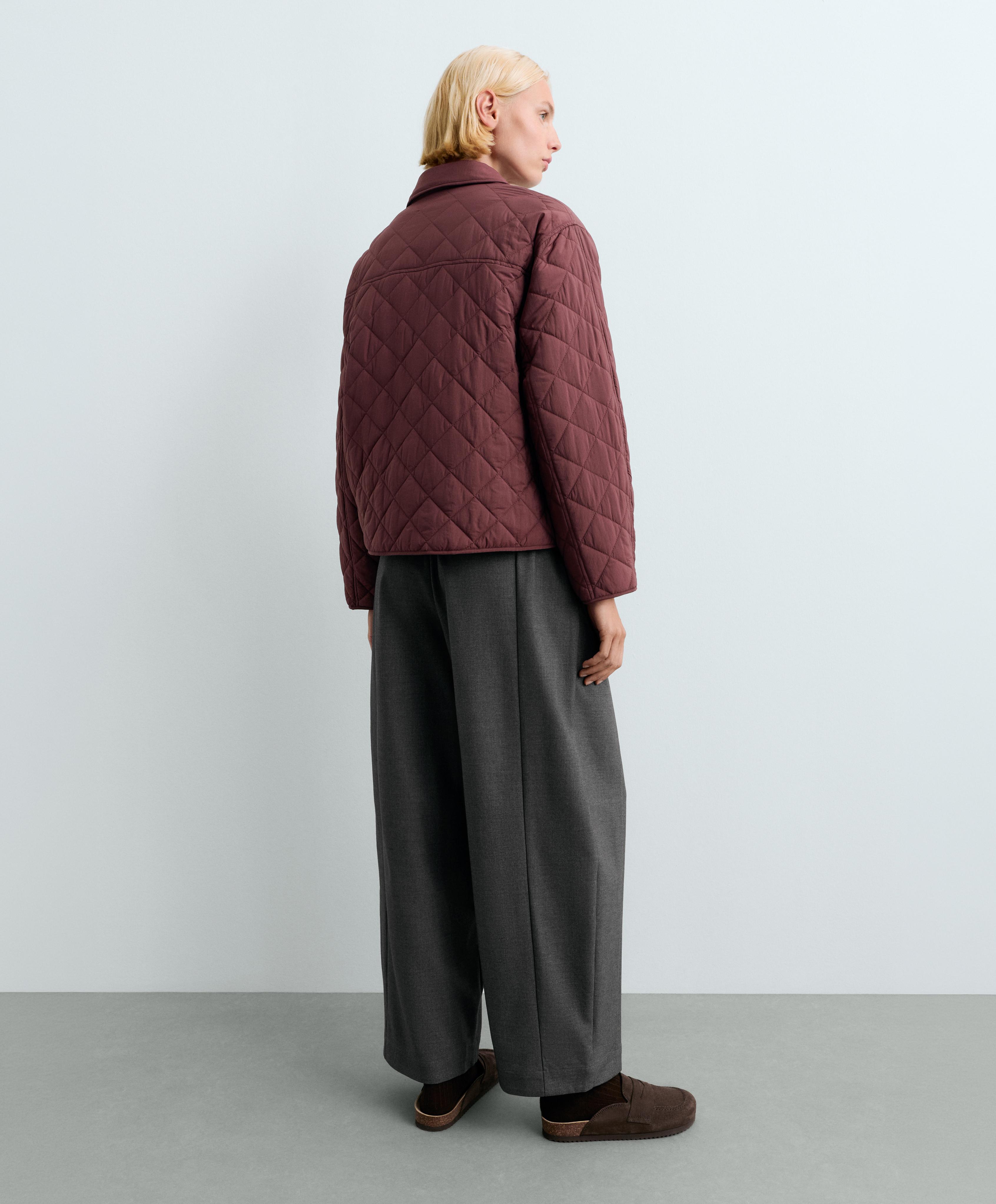 FELLEX® AEROGEL midi boxy padded jacket — BURGUNDY