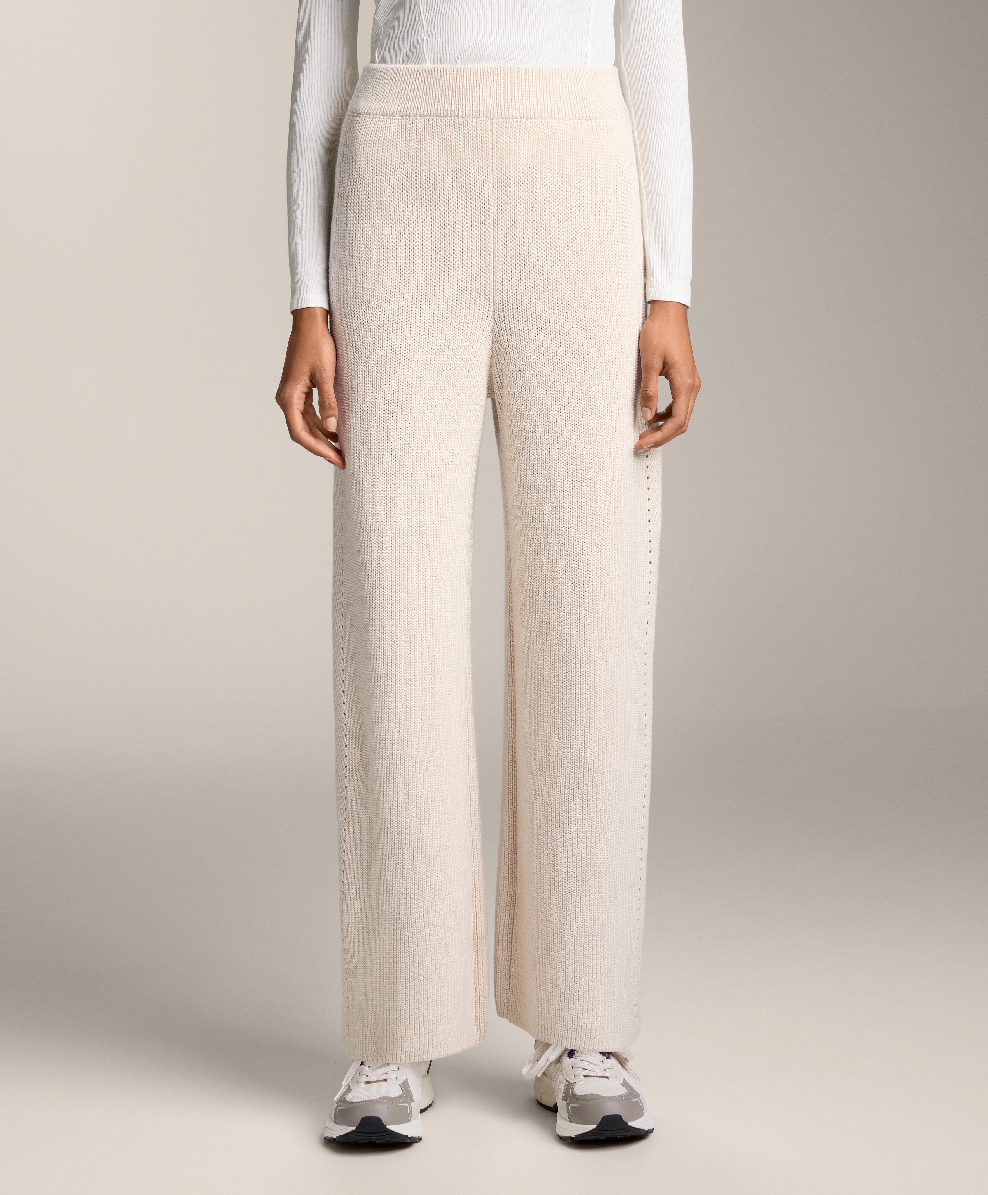 Knit straight-leg trousers