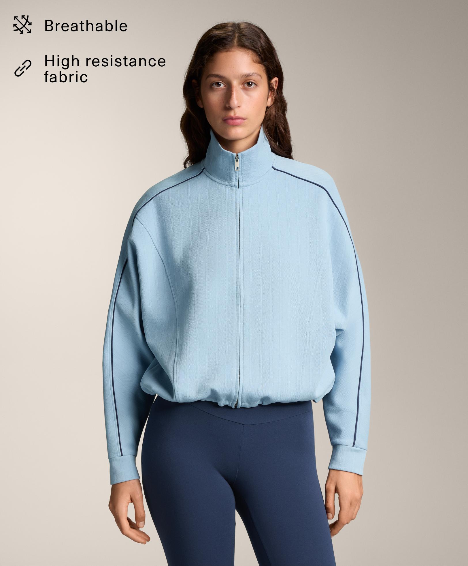 Piqué jacket with side piping and cotton Piqué jacket with side piping and cotton