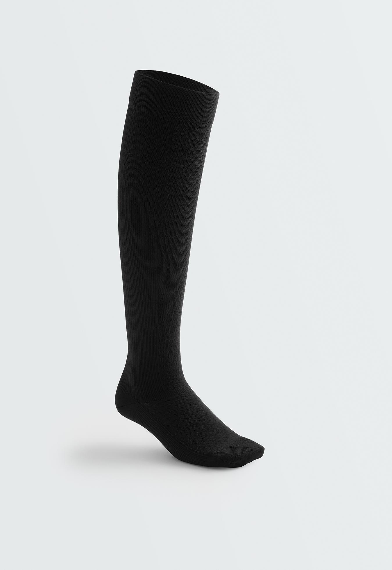 Knee-high polyamide blend socks — BLACK